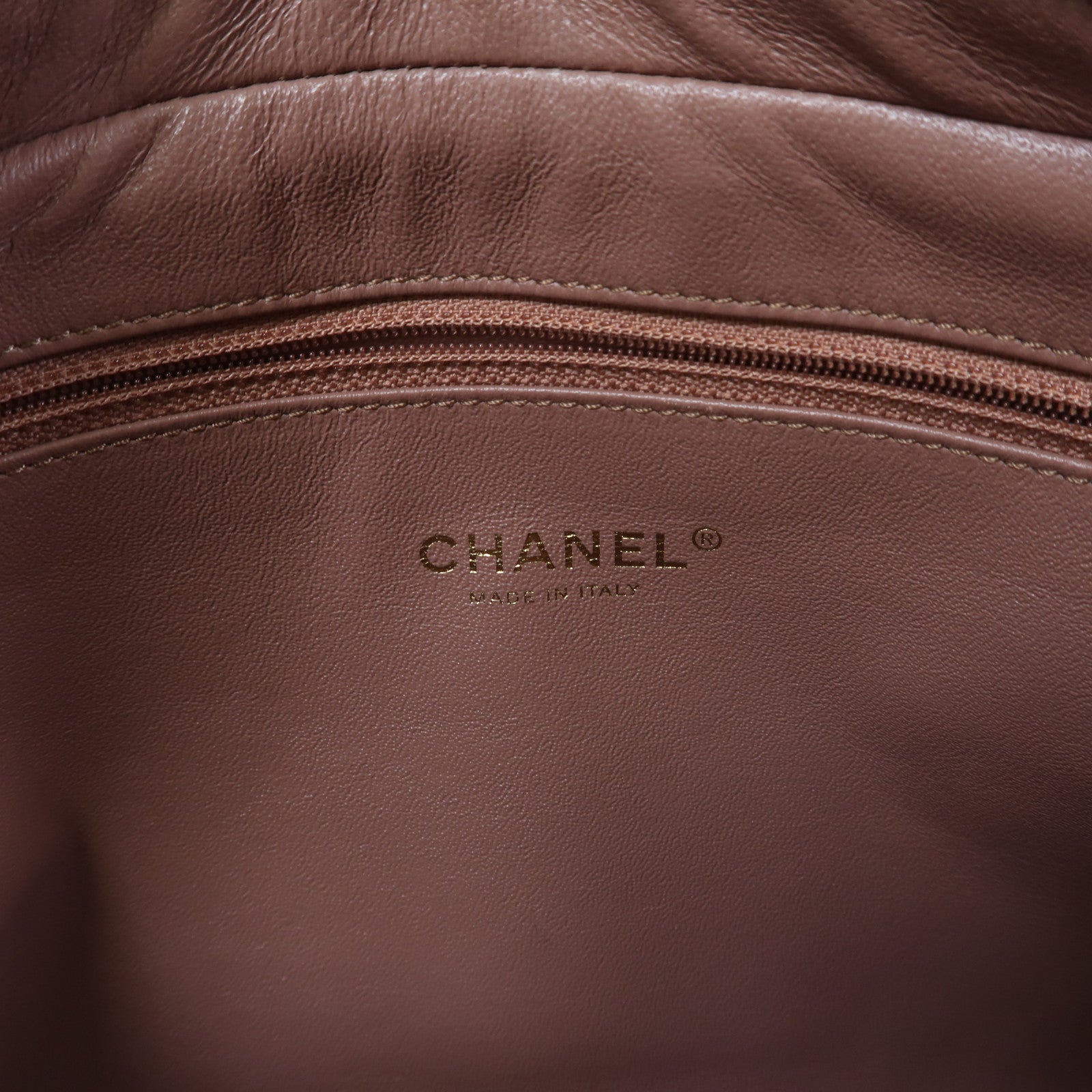CHANEL 菱格牛皮皮革Chain Shoulder金扣鏈帶肩背袋粉紅色