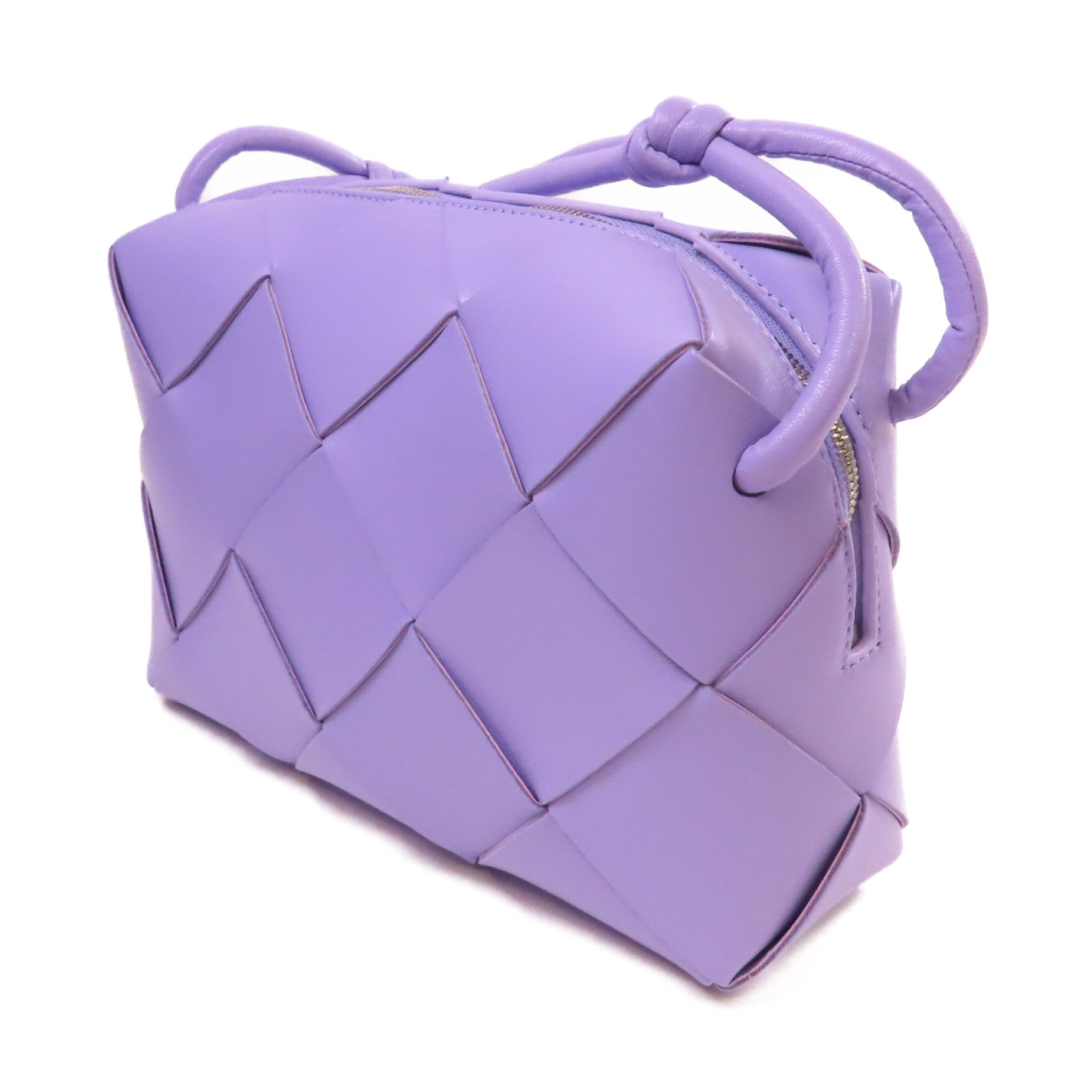 BOTTEGA VENETA 織紋皮革Small Camera Bag銀扣肩背袋淺紫色