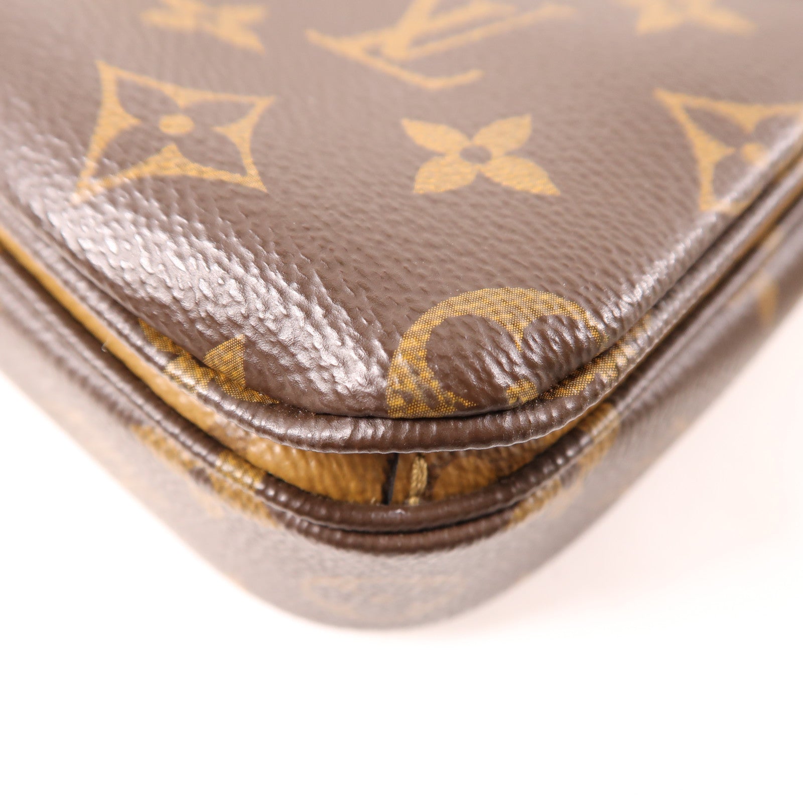LOUIS VUITTON Monogram Reverse Pochette Metis金扣手挽肩背兩用袋棕色
