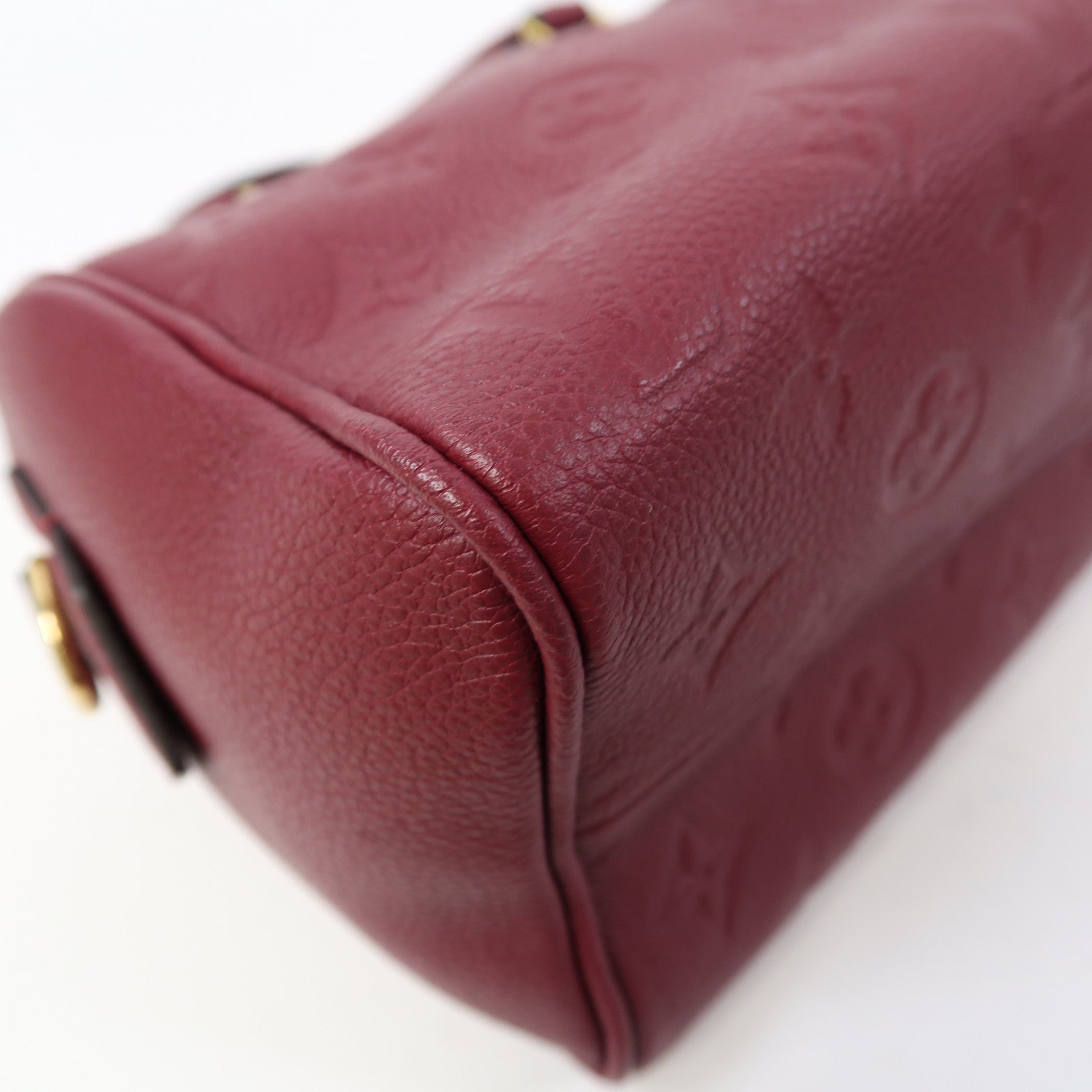LOUIS VUITTON Monogram Empreinte Speedy 25金扣手挽肩背兩用袋紅色