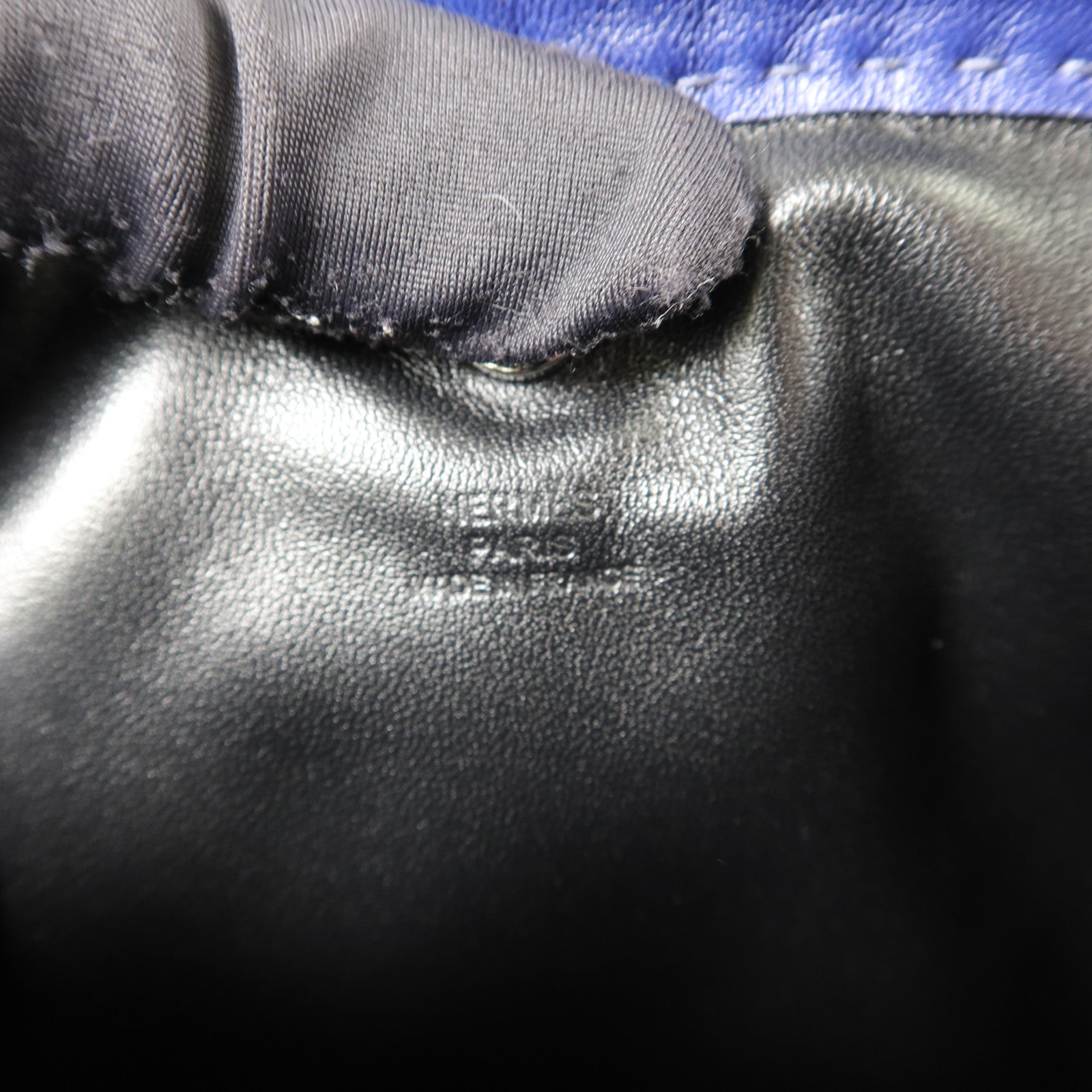 HERMES Milo/Swift皮革Pilo Pouch手拿包Bleu Encre