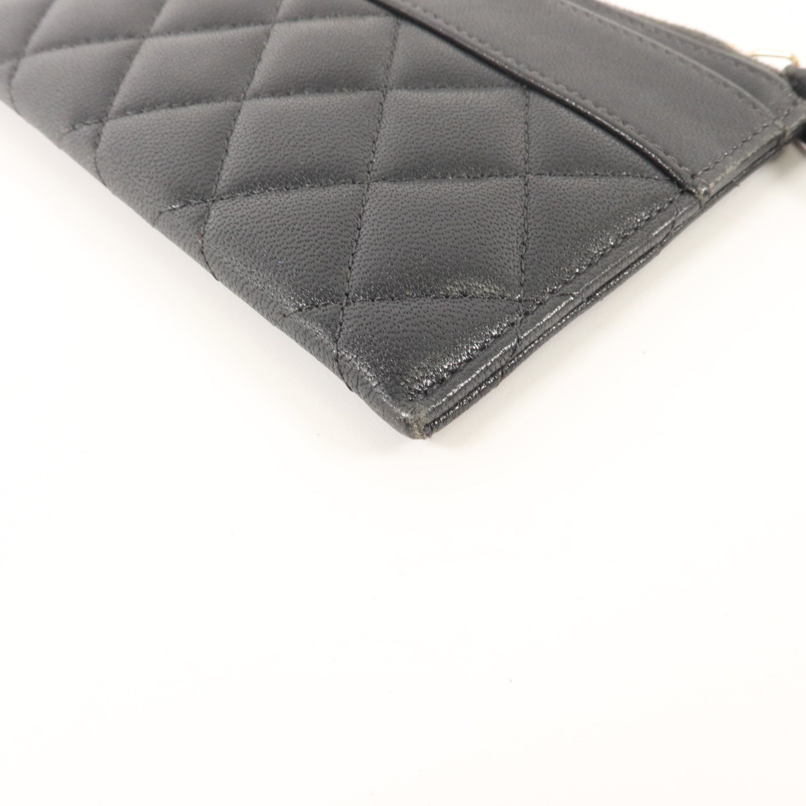 CHANEL 牛皮皮革Flat Long Wallet金扣長錢包