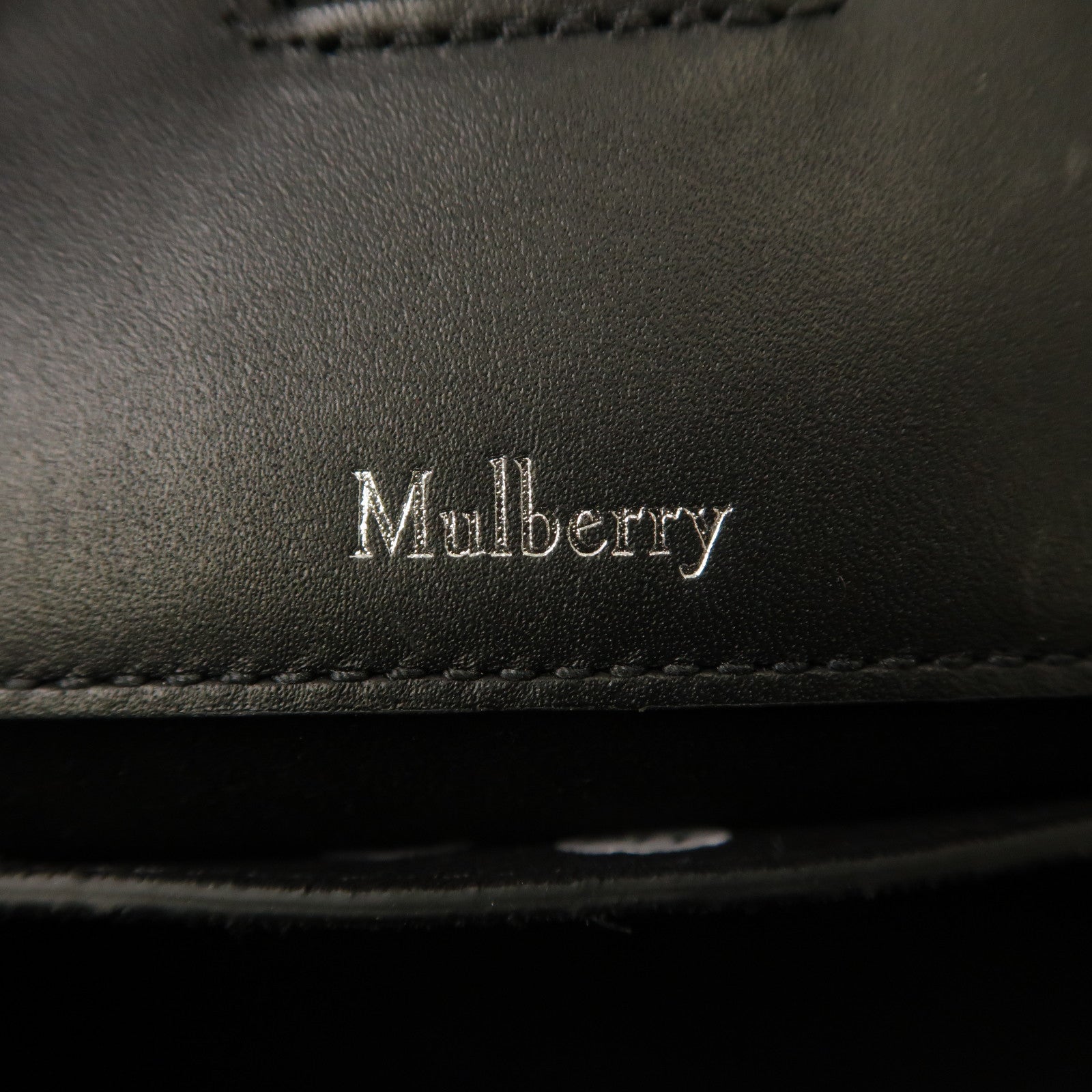 MULBERRY 牛皮皮革2Way Shoulder銀扣手挽肩背兩用袋黑色