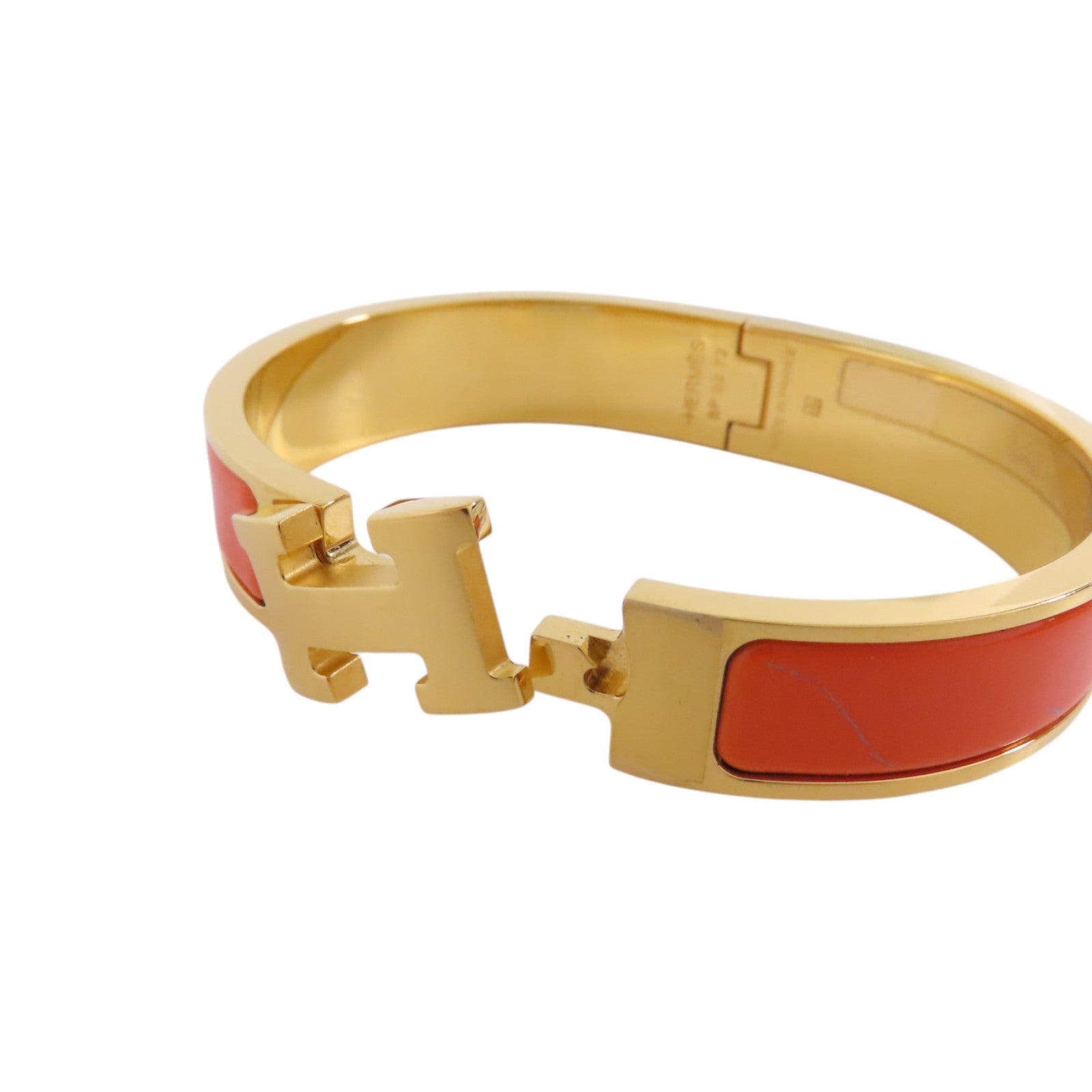 HERMES 金屬/琺瑯Clic H Bracelet金扣手鐲