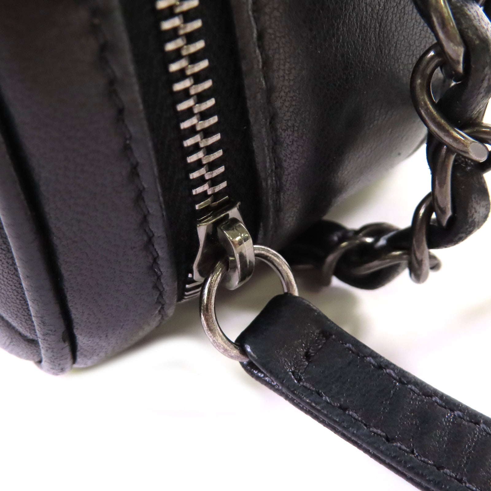 CHANEL 【激減優惠】斜紋/菱格牛皮皮革Coco Boy Camera Bag銀扣鏈帶肩背袋黑色