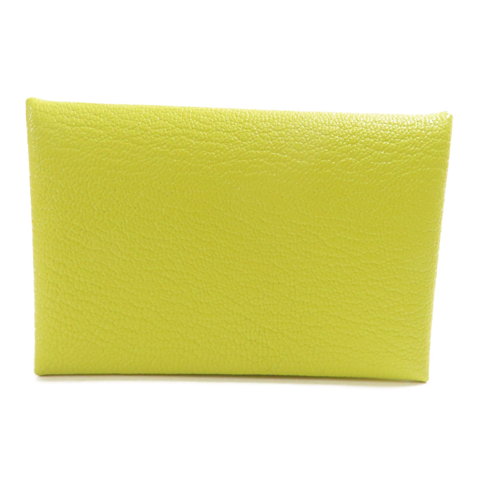 HERMES Chevre皮革Calvi卡片套Lime