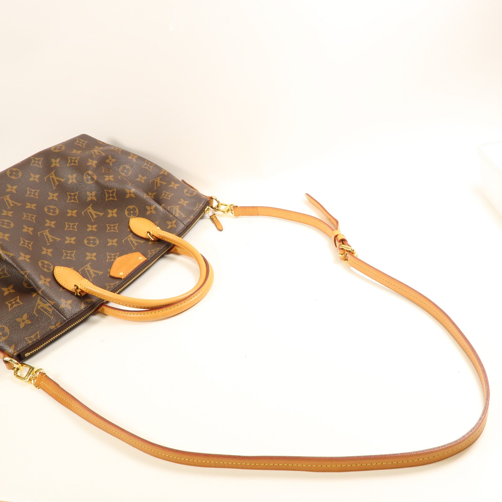 LOUIS VUITTON Monogram Turenne MM金扣手挽肩背兩用袋棕色