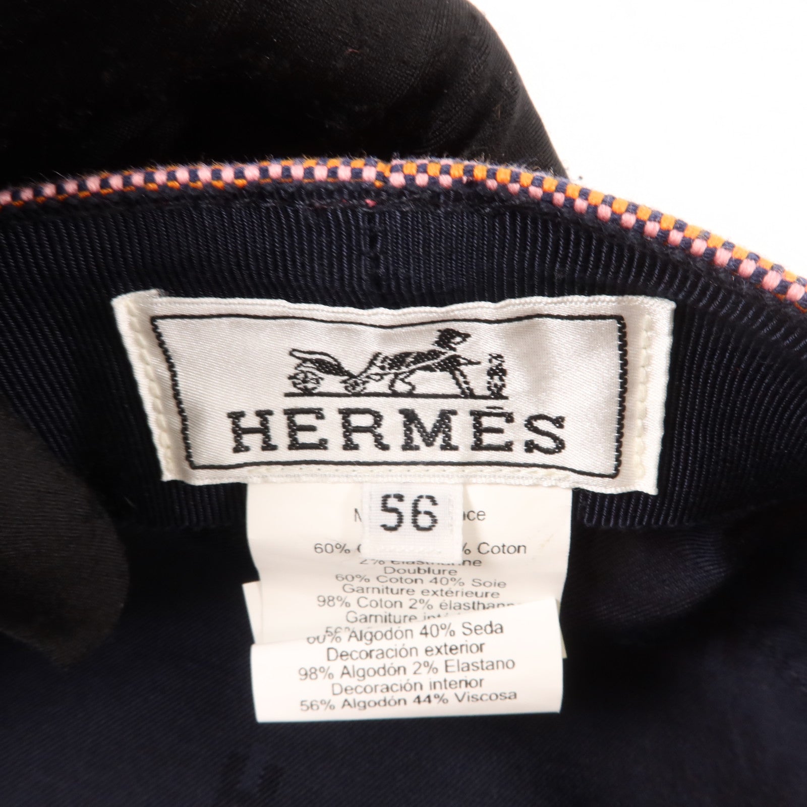 HERMES Chanvre/棉質Cavale Pop Cap帽子