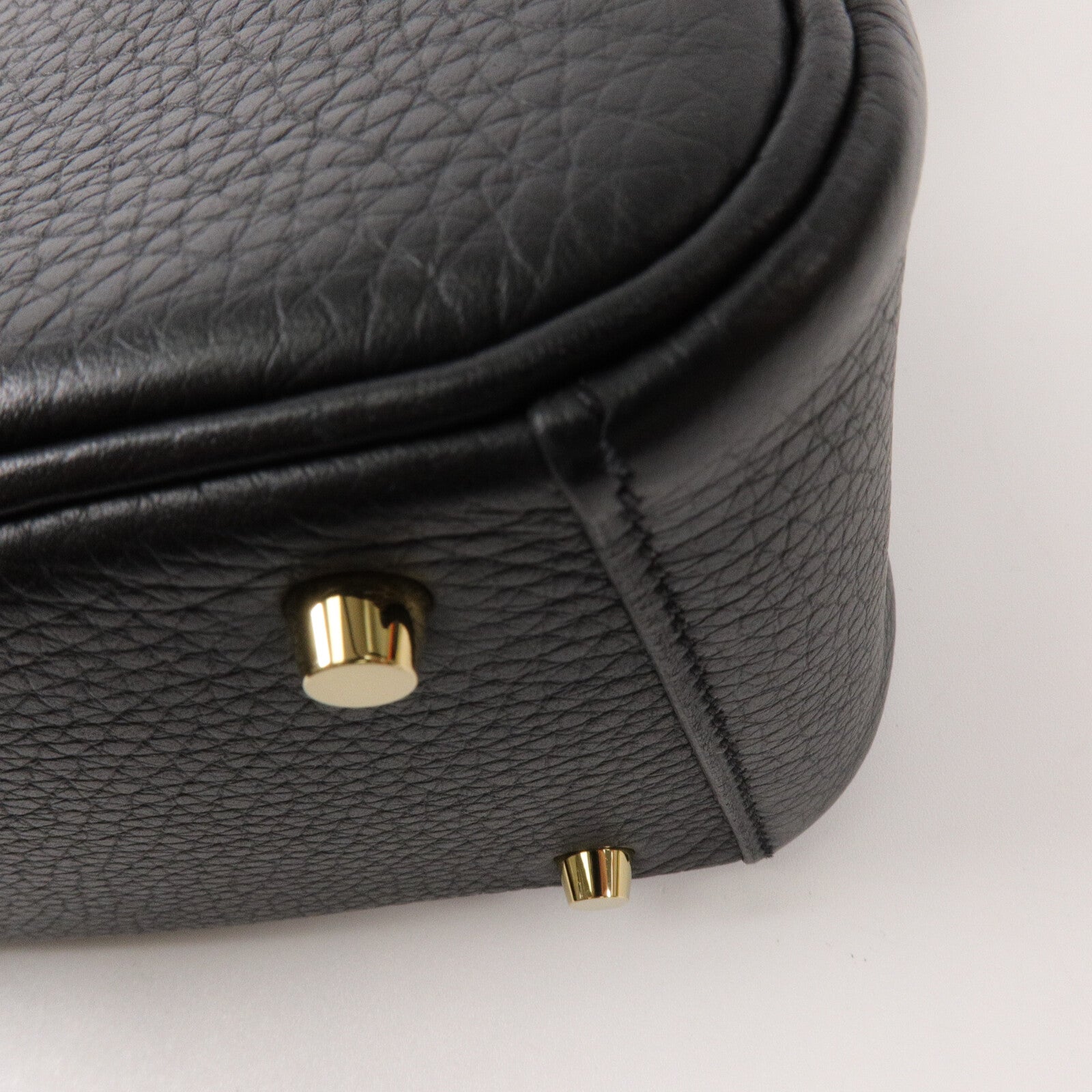 HERMES Clemence皮革Mini Lindy手挽肩背兩用袋Noir