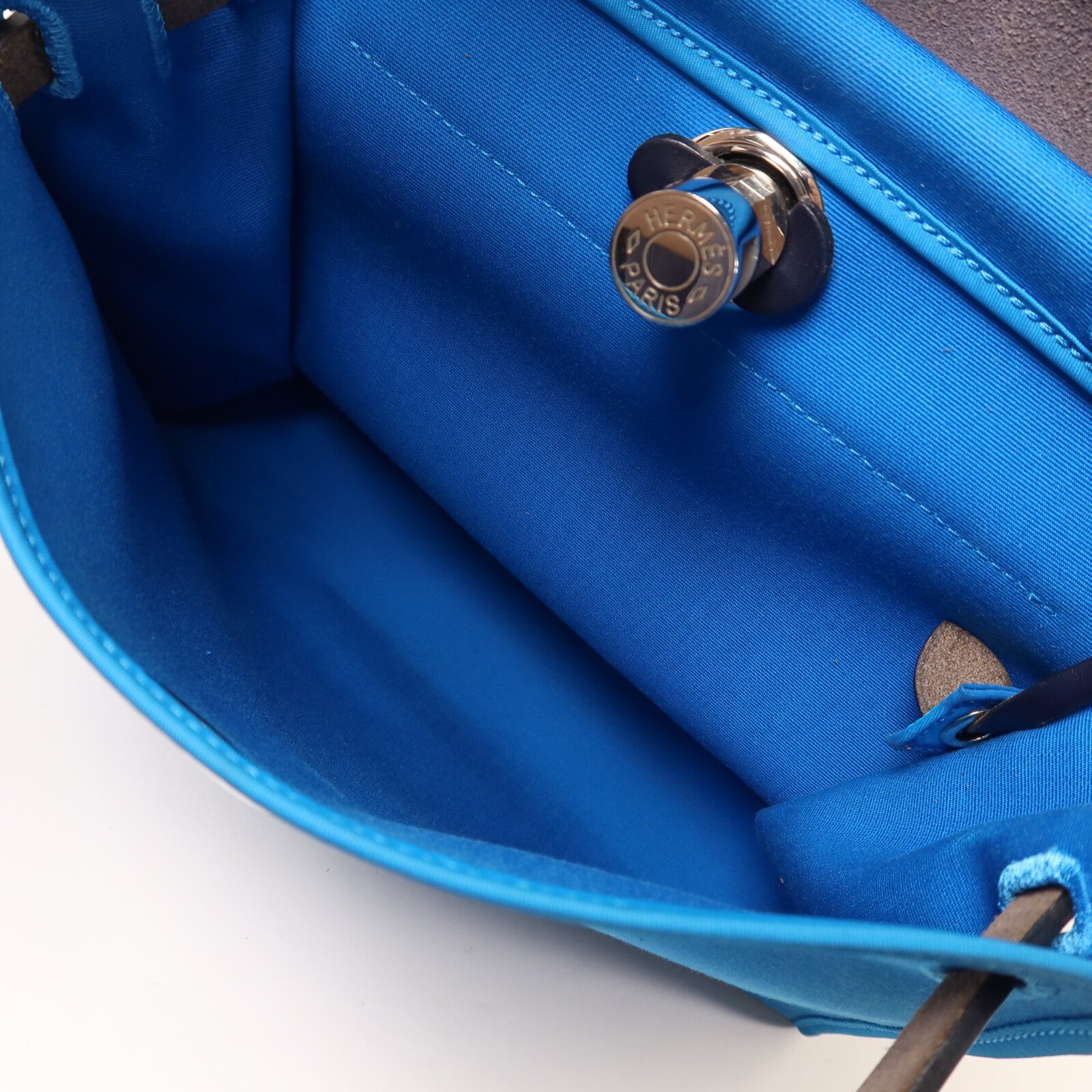 HERMES 帆布Herbag PM手挽肩背兩用袋Bleu Zanzibar