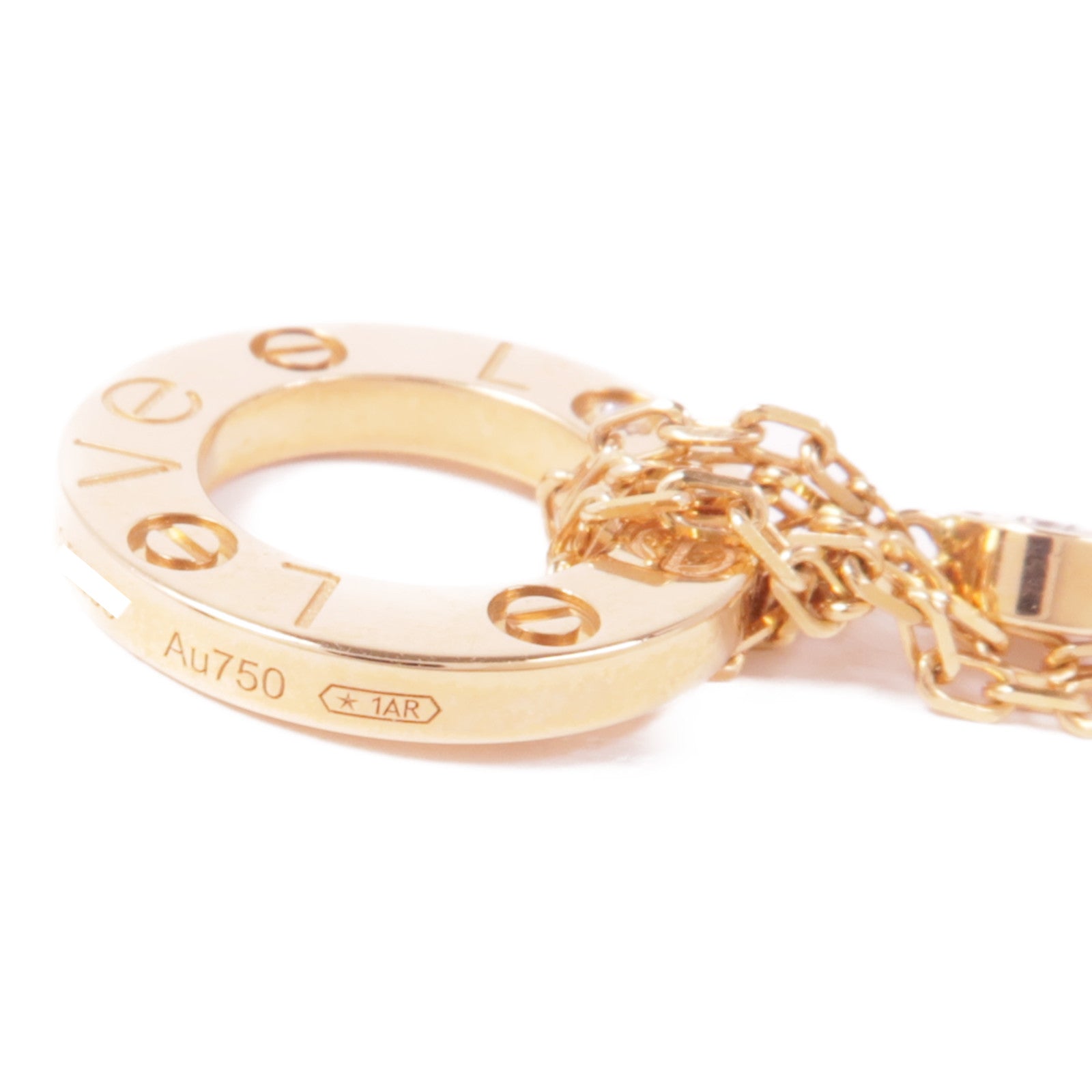 CARTIER 18K玫瑰金Love Necklace 2 Diamonds鑽石項鍊