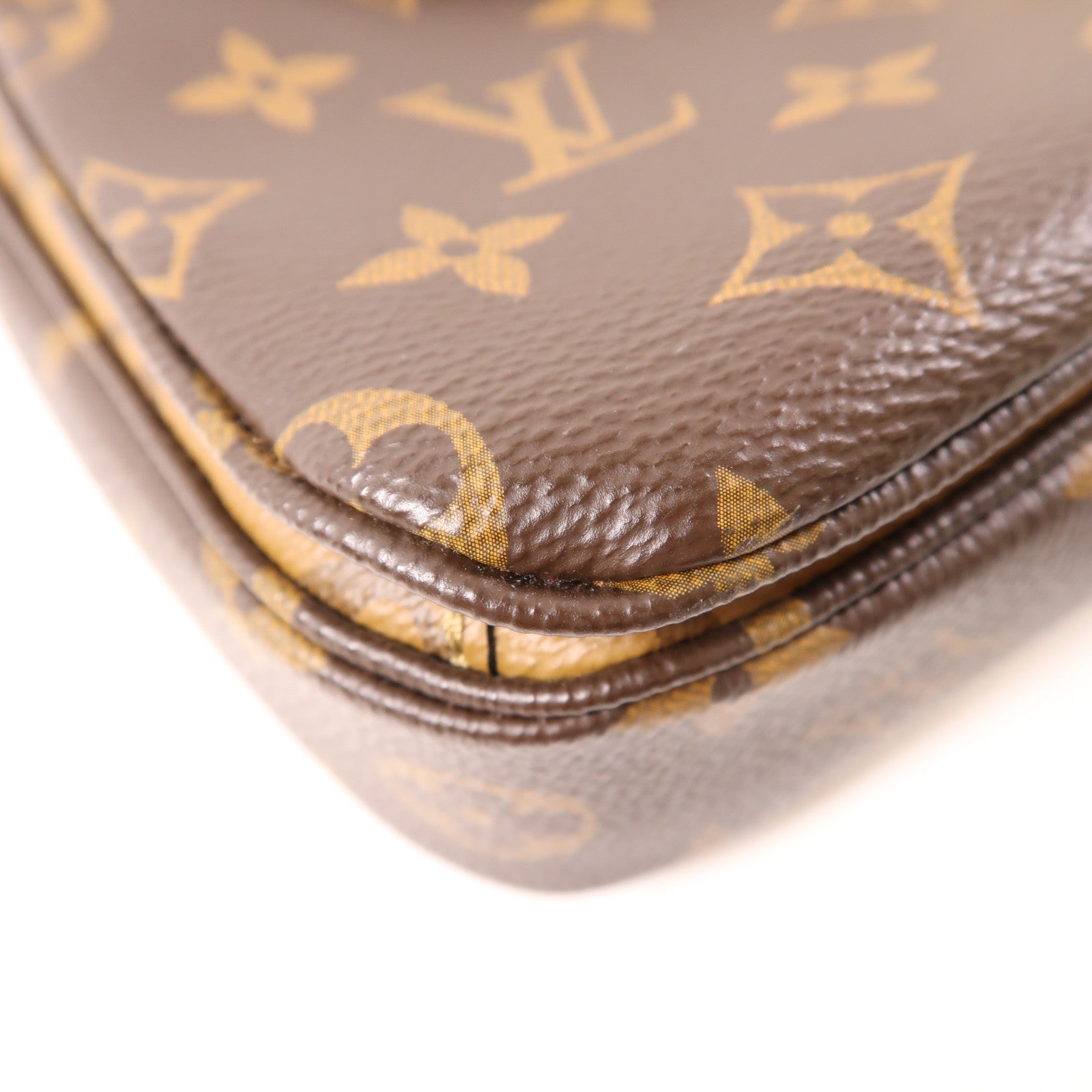LOUIS VUITTON Monogram Reverse Pochette Metis金扣手挽肩背兩用袋棕色