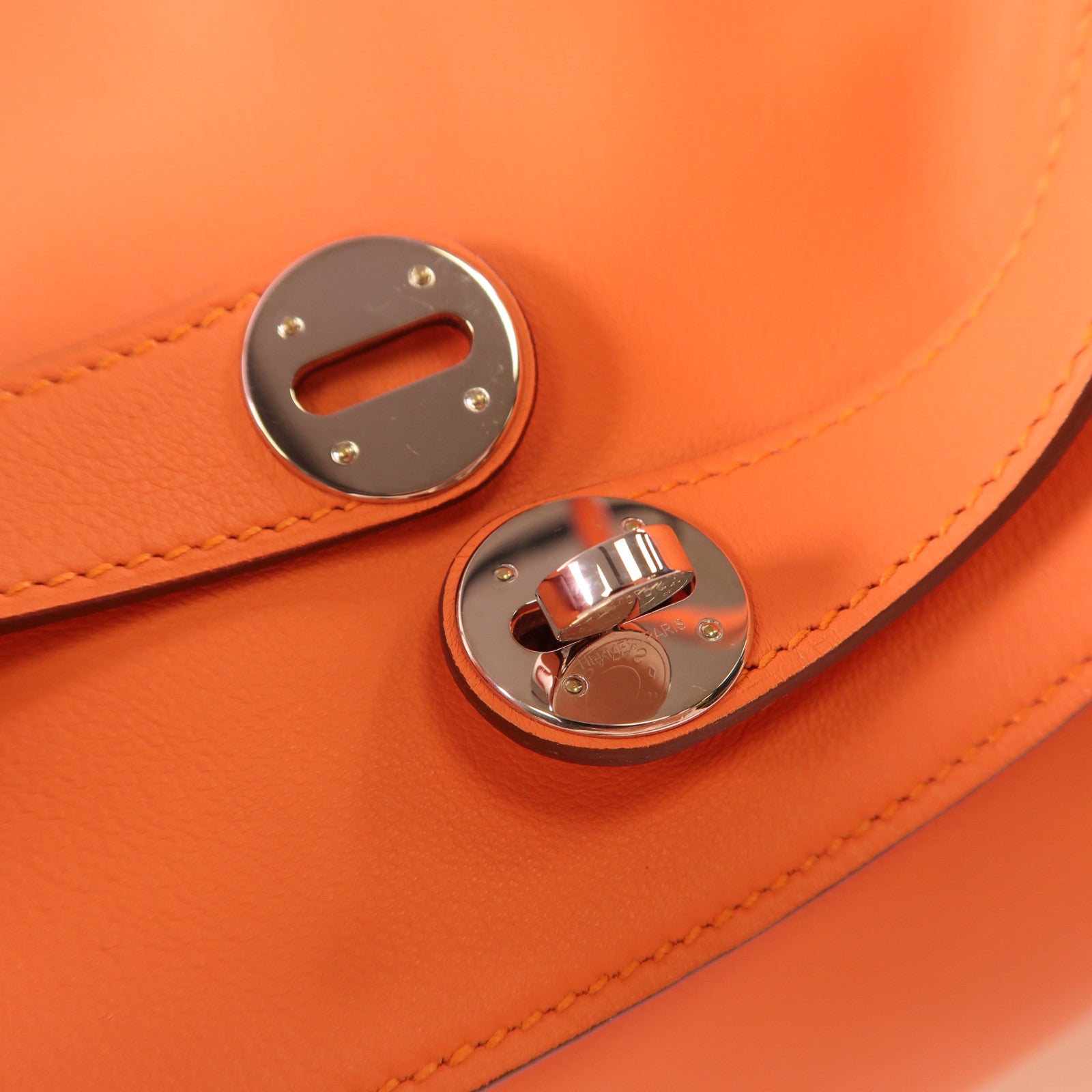 HERMES Swift皮革Lindy 34銀扣手挽肩背兩用袋Crevette