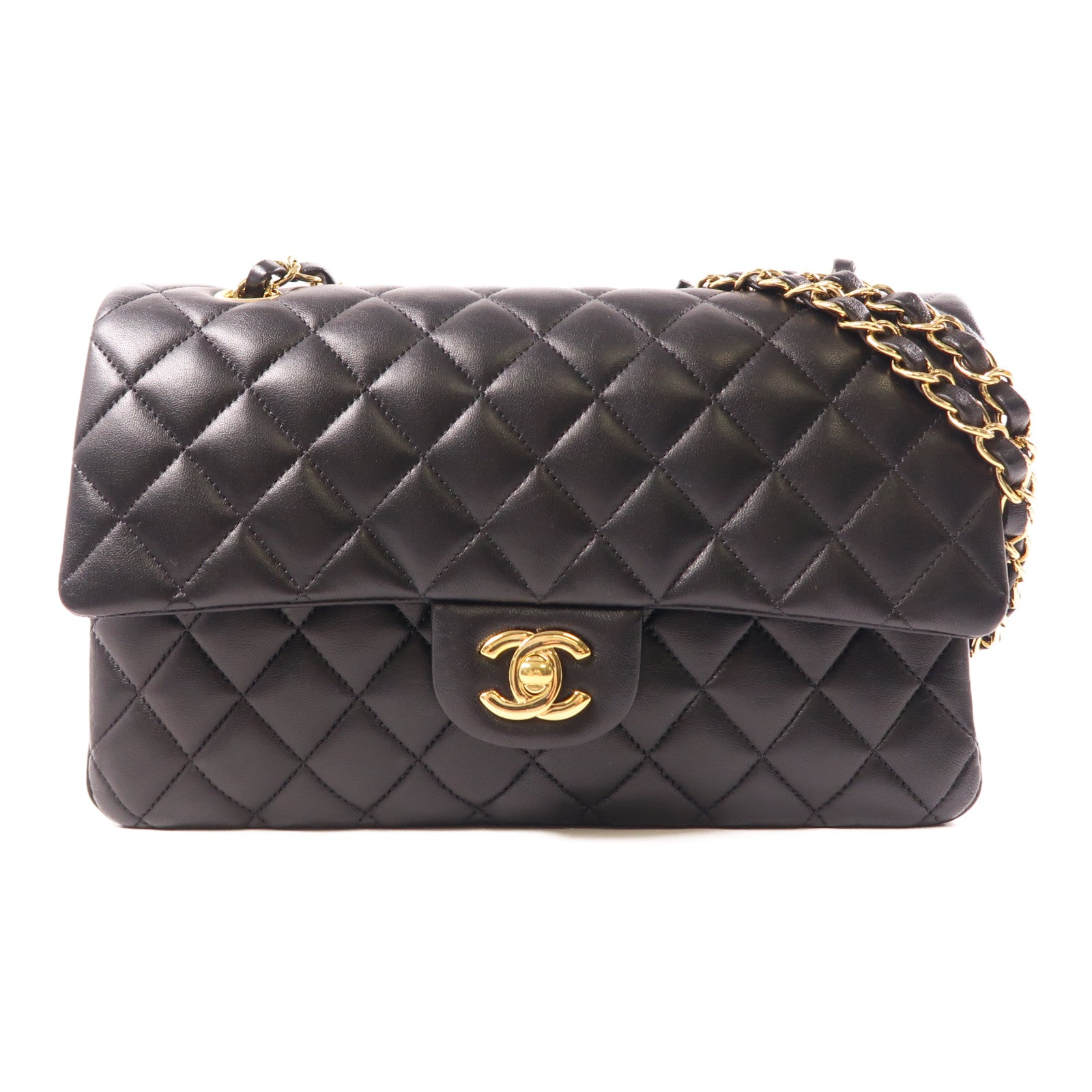 CHANEL 羊皮皮革Classic 25金扣鏈帶肩背袋