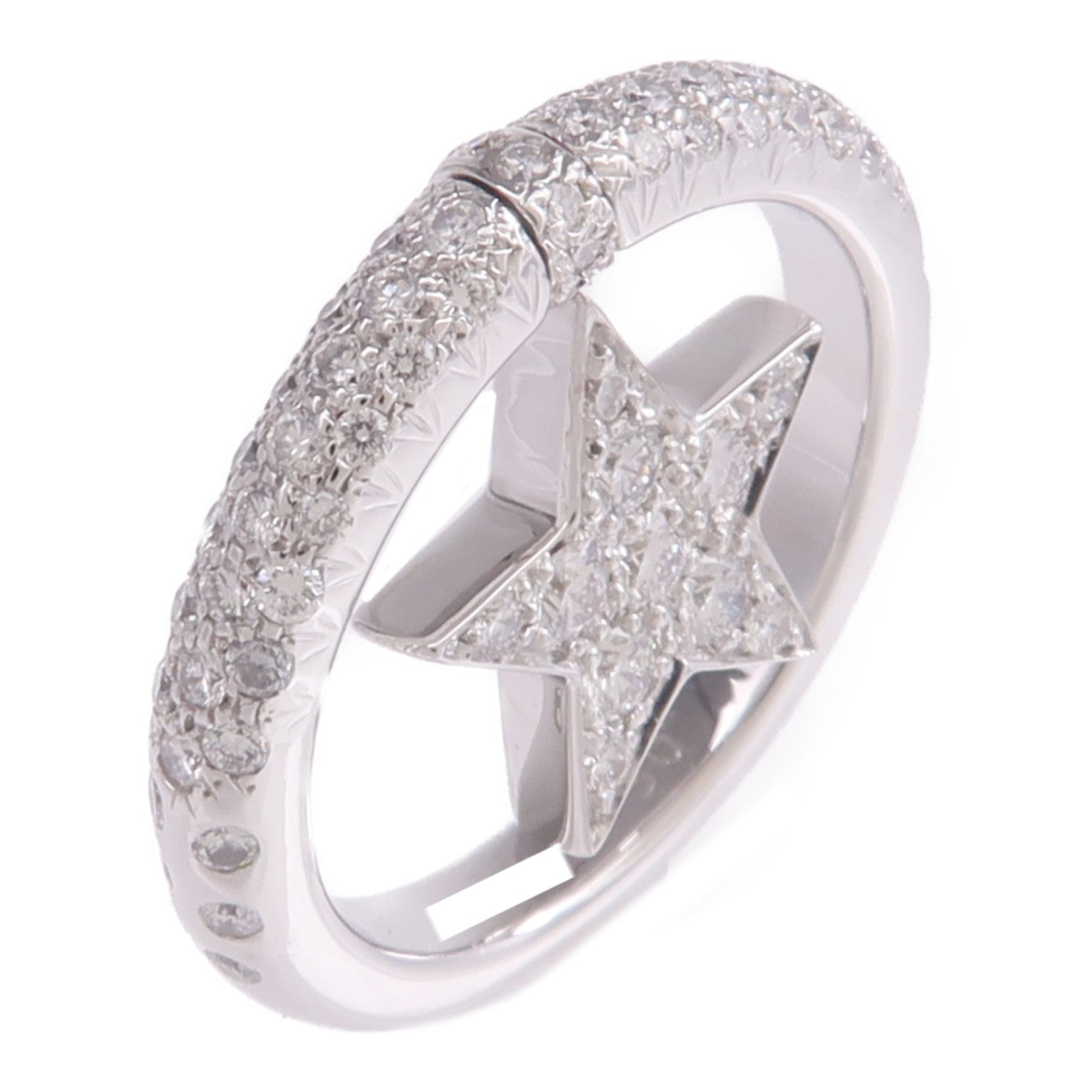 CHANEL 18K白金Comet Star Ring鑽石戒指US#5.75