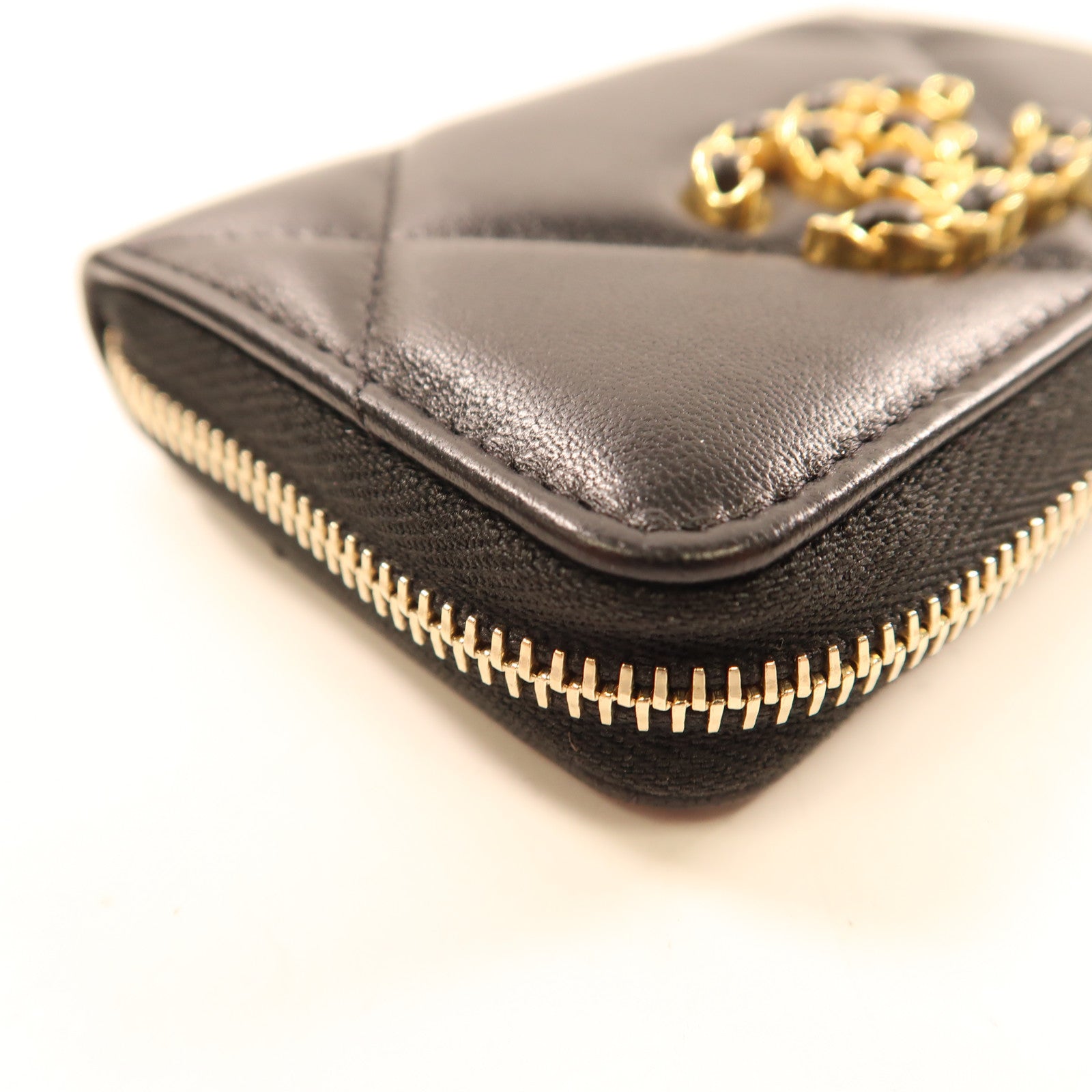 CHANEL 羊皮皮革Chanel 19 Card Case金扣卡片套