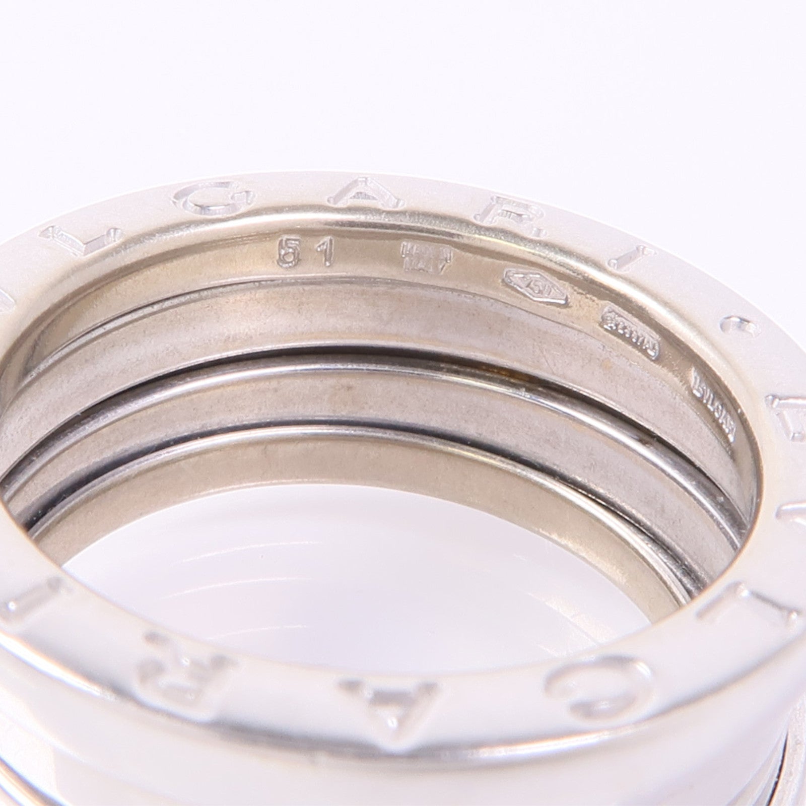BVLGARI 18K白金B-zero1 Ring戒指BLV#51/US#5.5