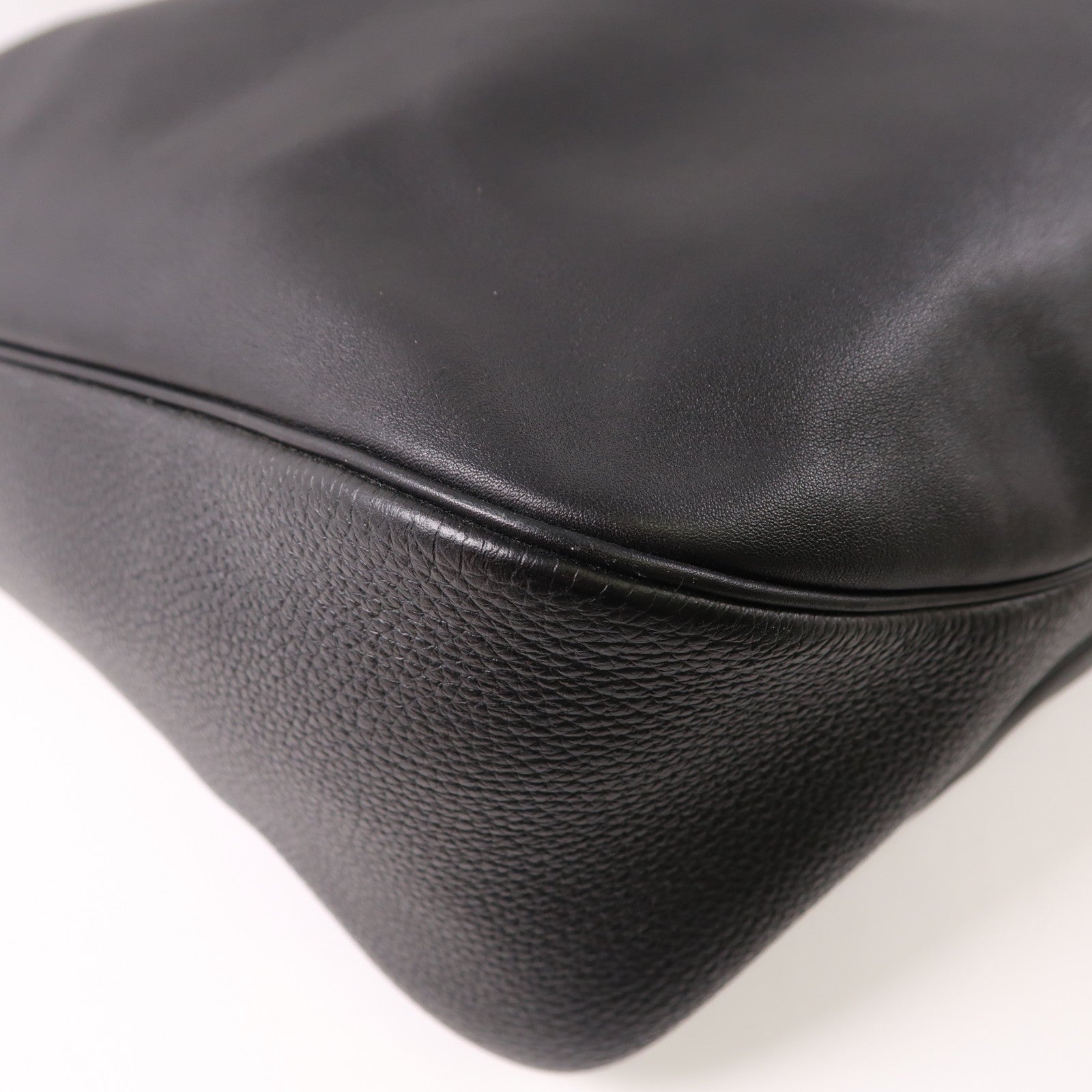 HERMES Clemence皮革Virevolte銀扣肩背袋Noir