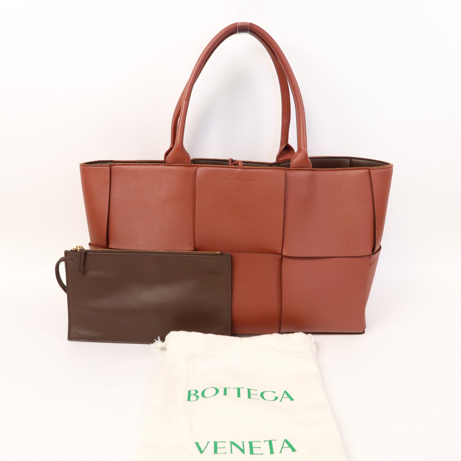 BOTTEGA VENETA 織紋牛皮皮革Tote Bag手挽袋紅色