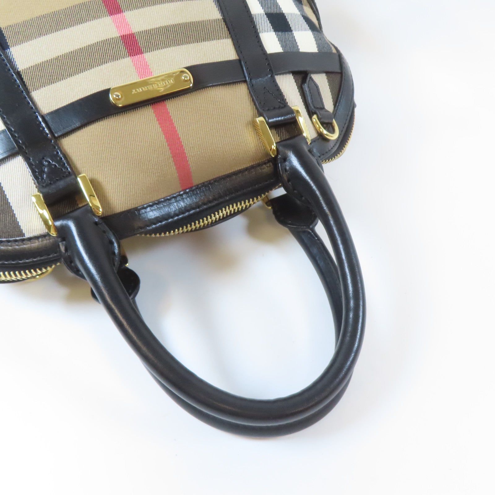 BURBERRY 帆布Shoulder Bag金扣肩背袋啡色