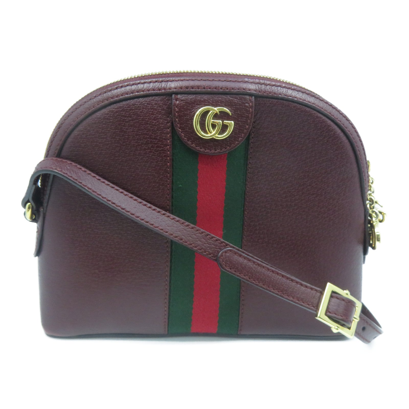 GUCCI 【清倉大減價】牛皮皮革Ophidia GG金扣肩背袋啡色