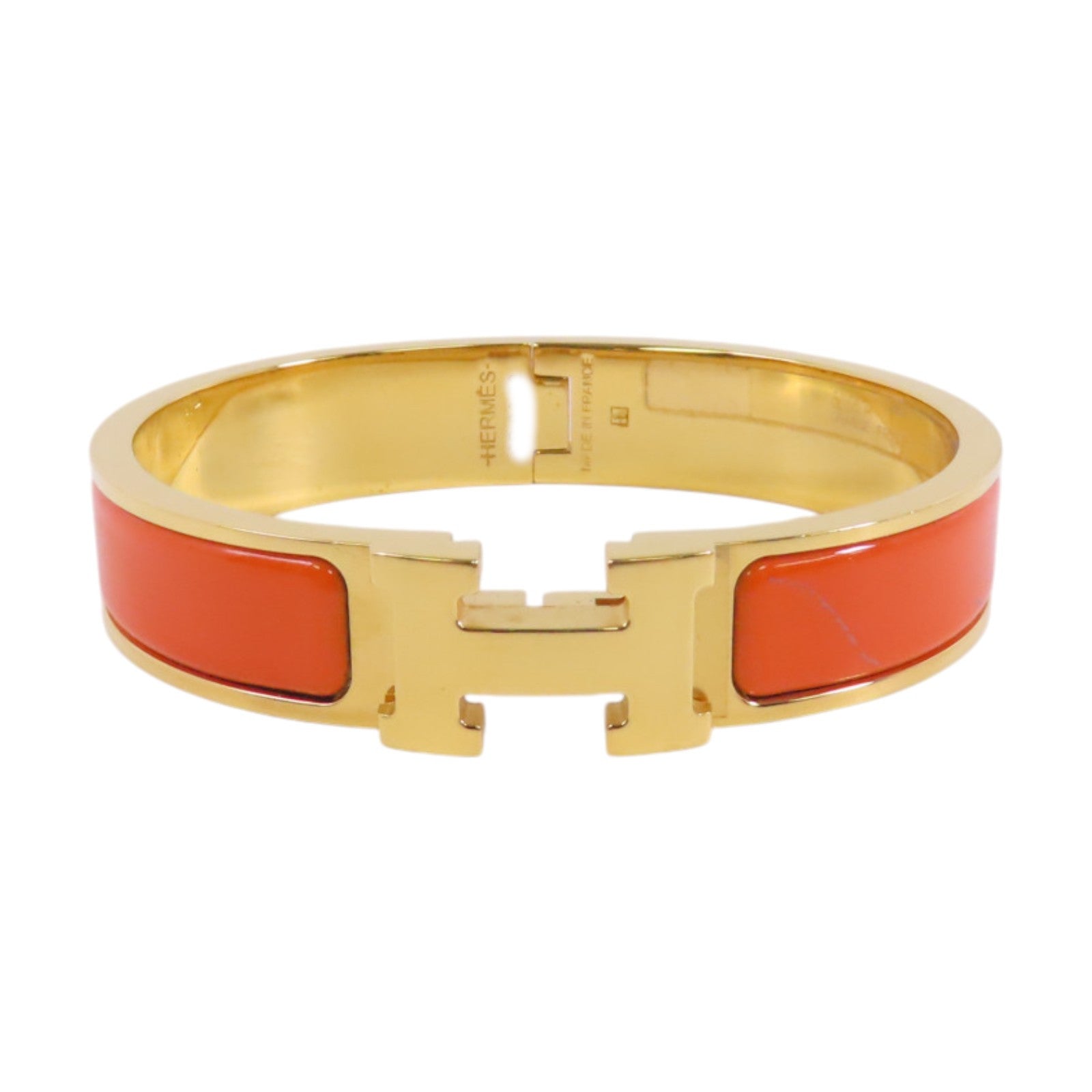 HERMES 金屬/琺瑯Clic H Bracelet金扣手鐲