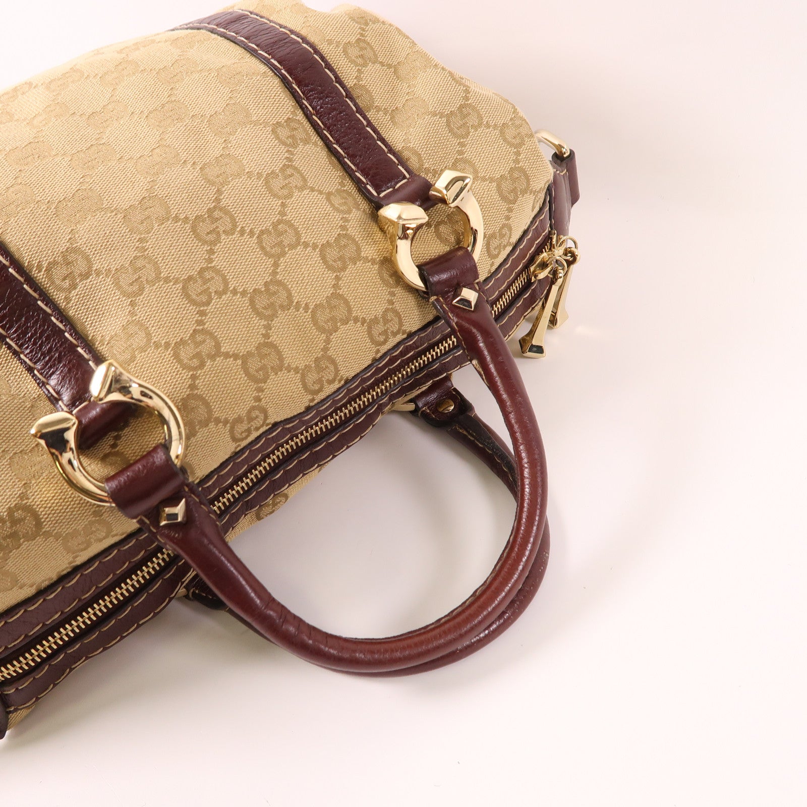 GUCCI GG GHW Handbag 189893 Canvas Brown