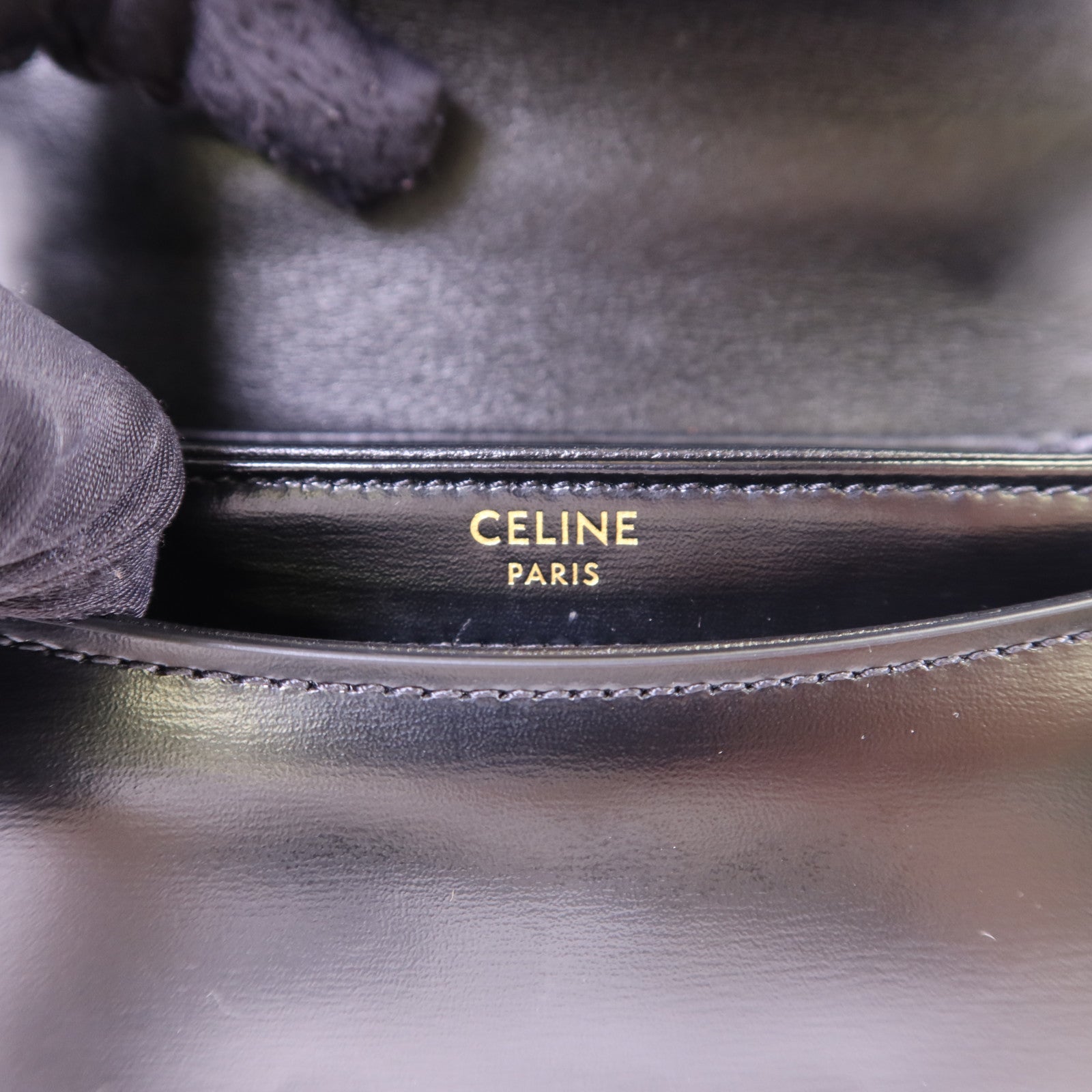 CELINE 牛皮皮革Mini Besace Clea金扣手挽肩背兩用袋