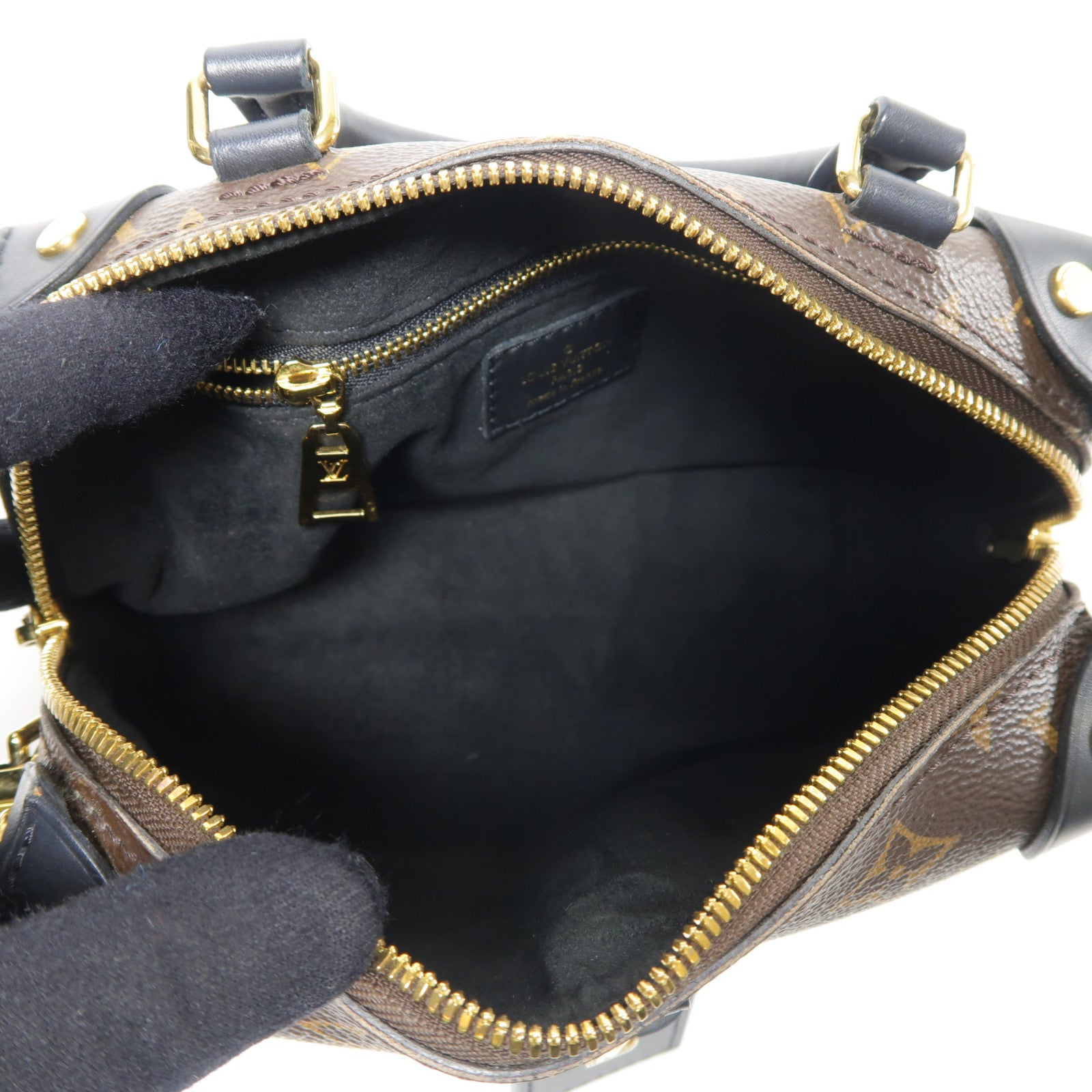 LOUIS VUITTON Monogram Petite Malle Souple金扣手挽肩背兩用袋