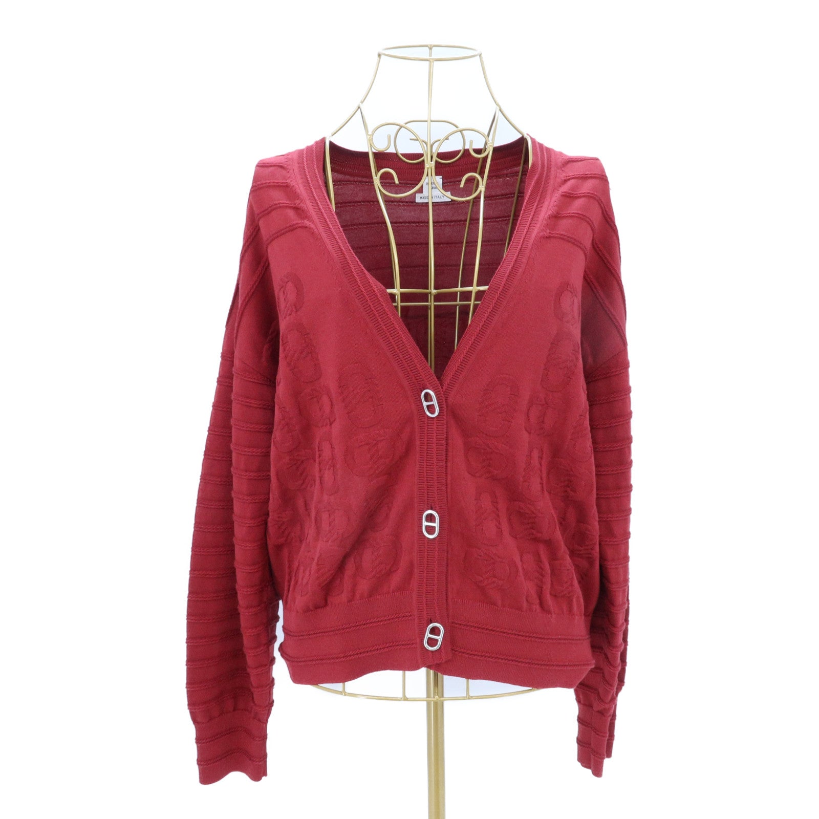 HERMES Silk/Cotton Chaine D'Ancre Cardigan針織