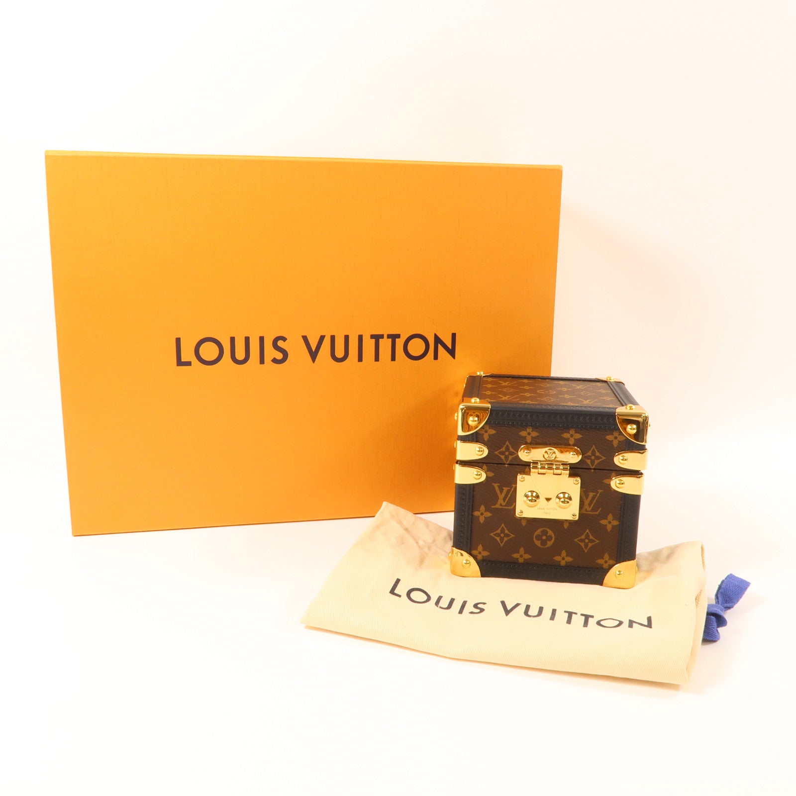 LOUIS VUITTON Monogram Trunk Vivienne Music Box 金扣音樂盒棕色