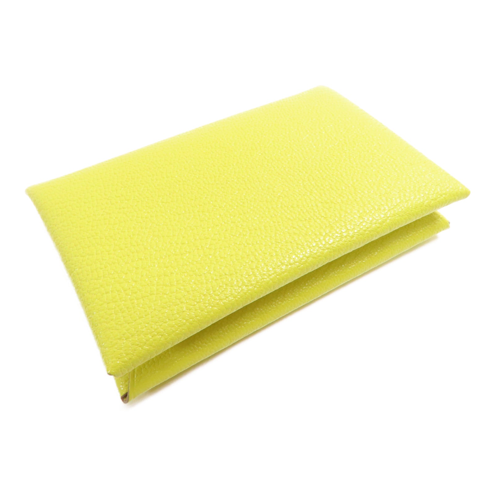 HERMES Chevre皮革Calvi卡片套Lime