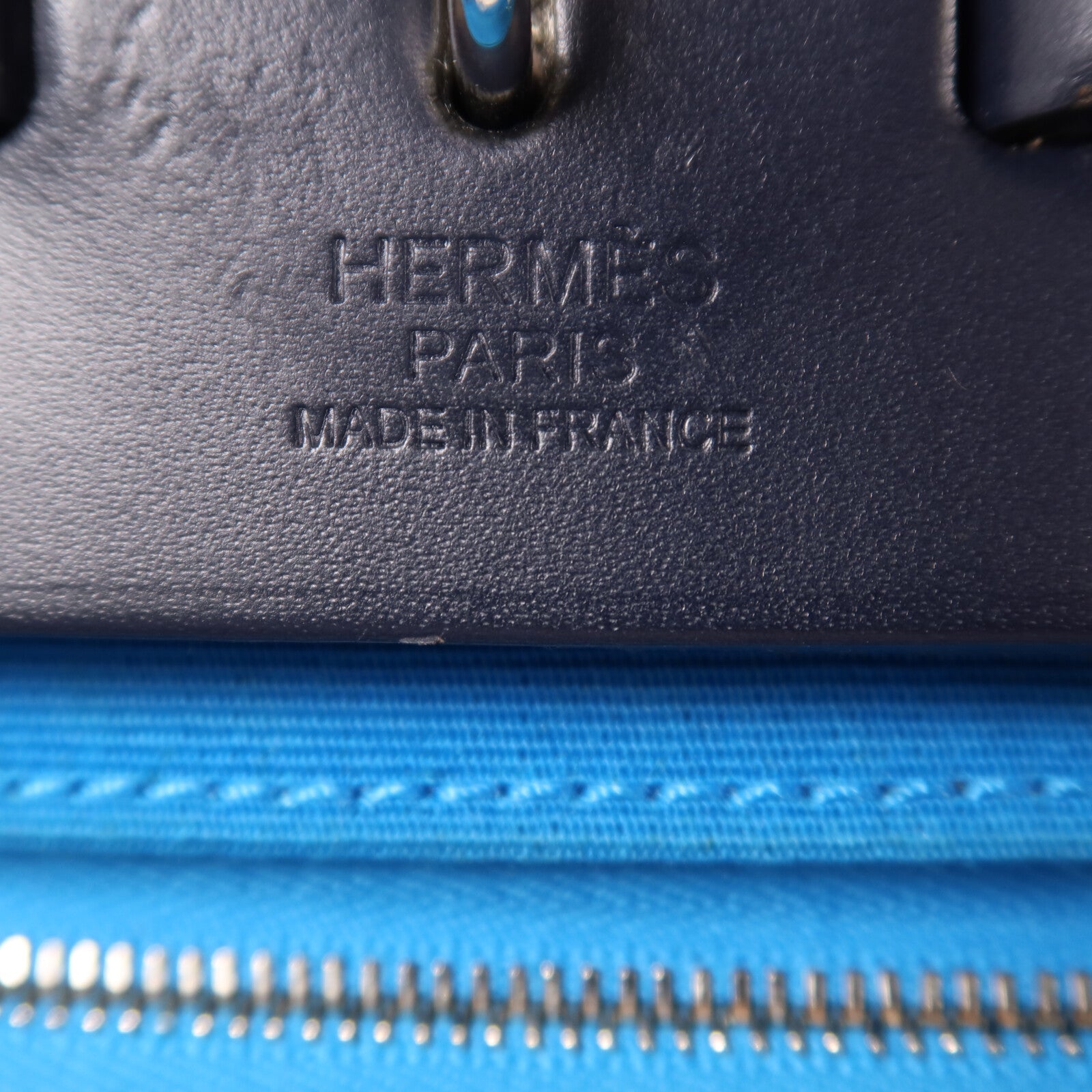 HERMES 帆布Herbag PM手挽肩背兩用袋Bleu Zanzibar