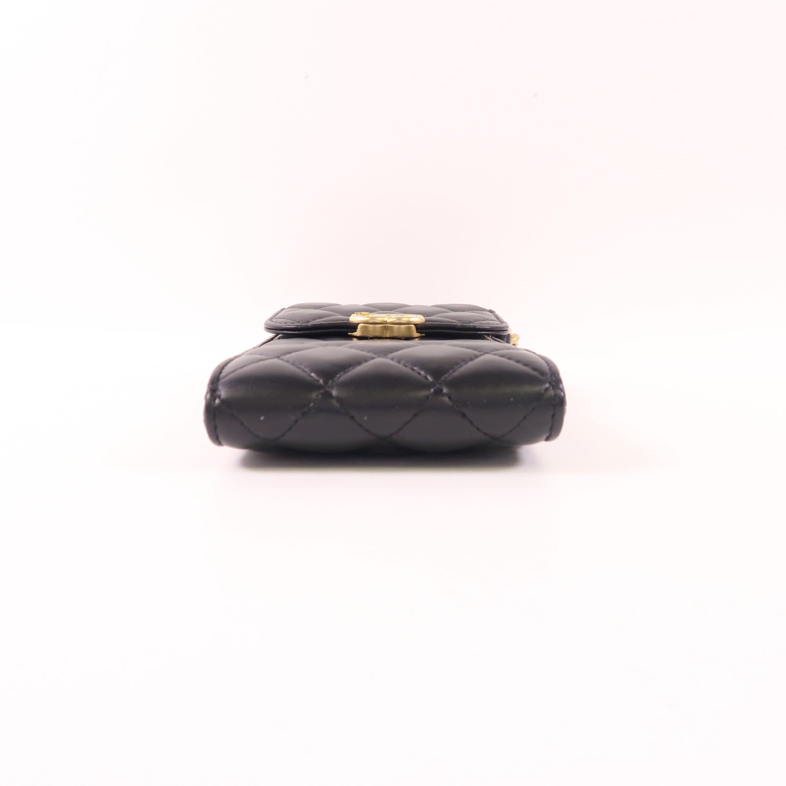 CHANEL CC GHW Phone Case Lambskin Leather Black