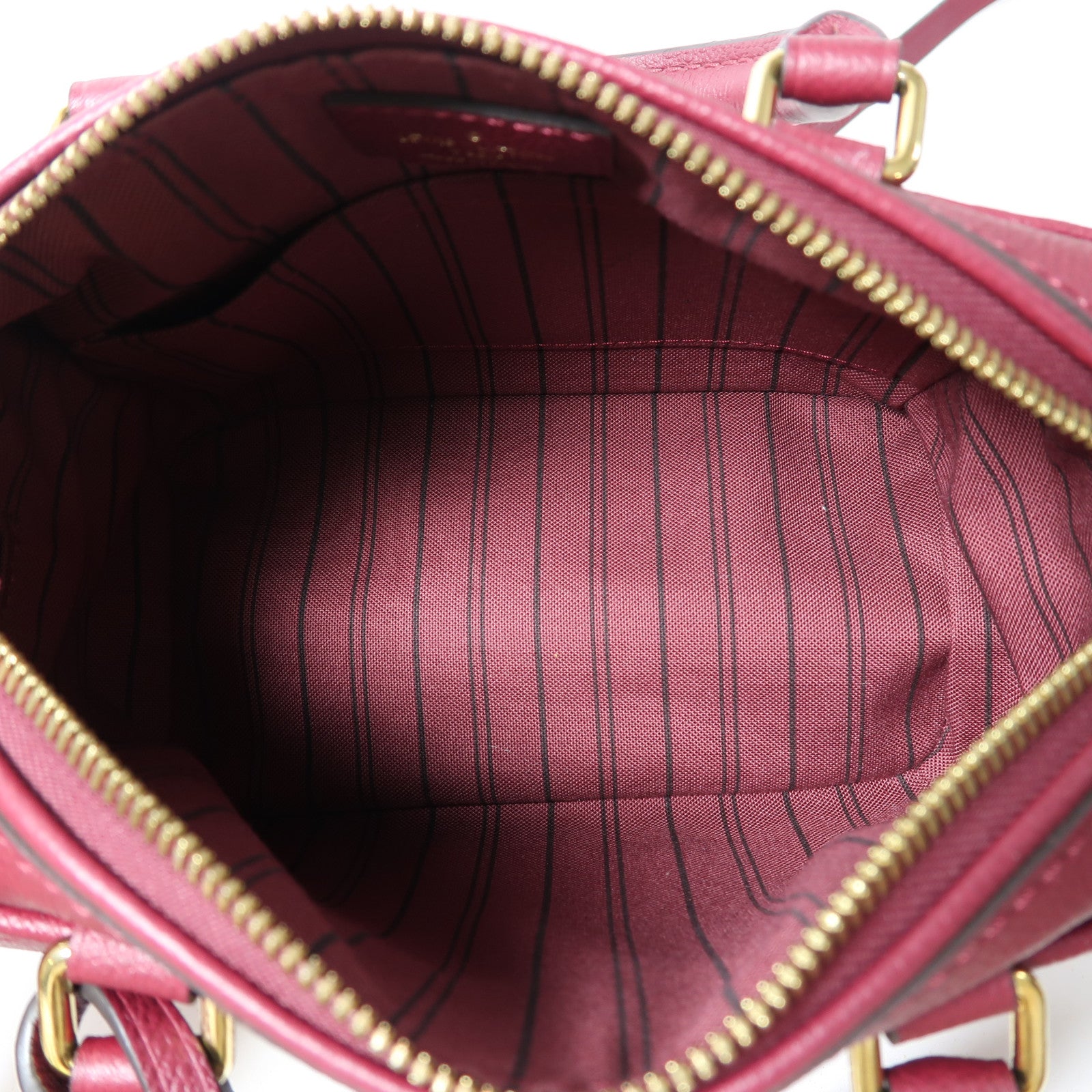 LOUIS VUITTON Monogram Empreinte Speedy 25金扣手挽肩背兩用袋紅色
