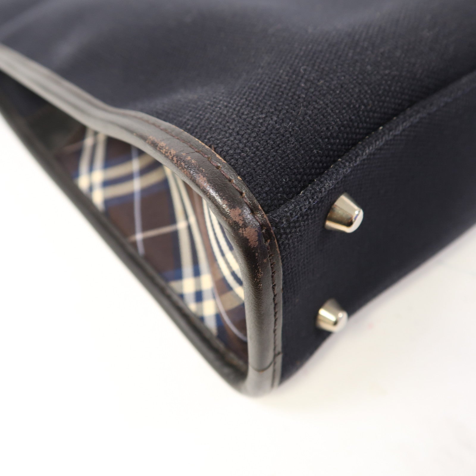 BURBERRY 帆布Business Bag銀扣公事包黑色