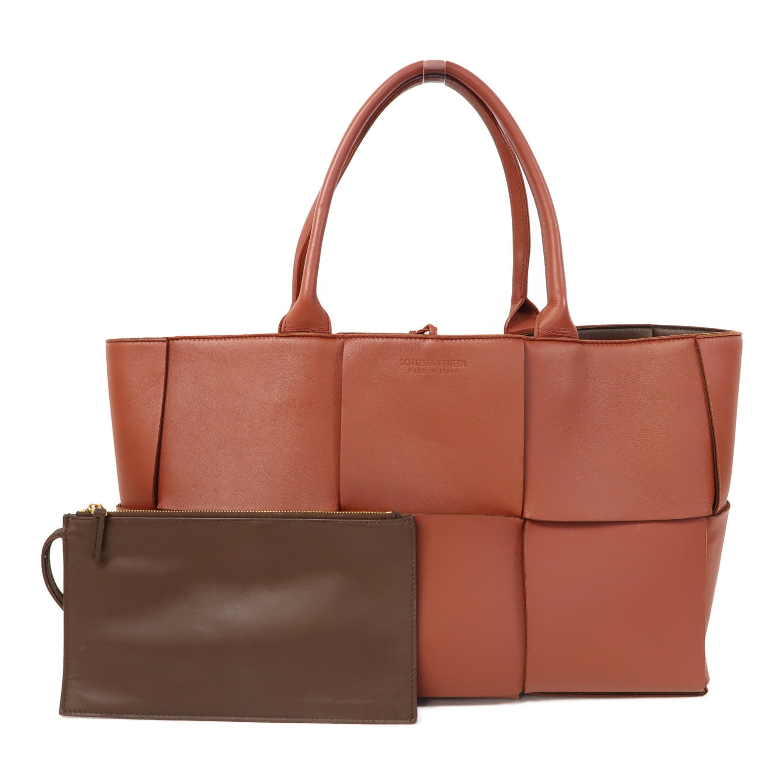 BOTTEGA VENETA 織紋牛皮皮革Tote Bag手挽袋紅色
