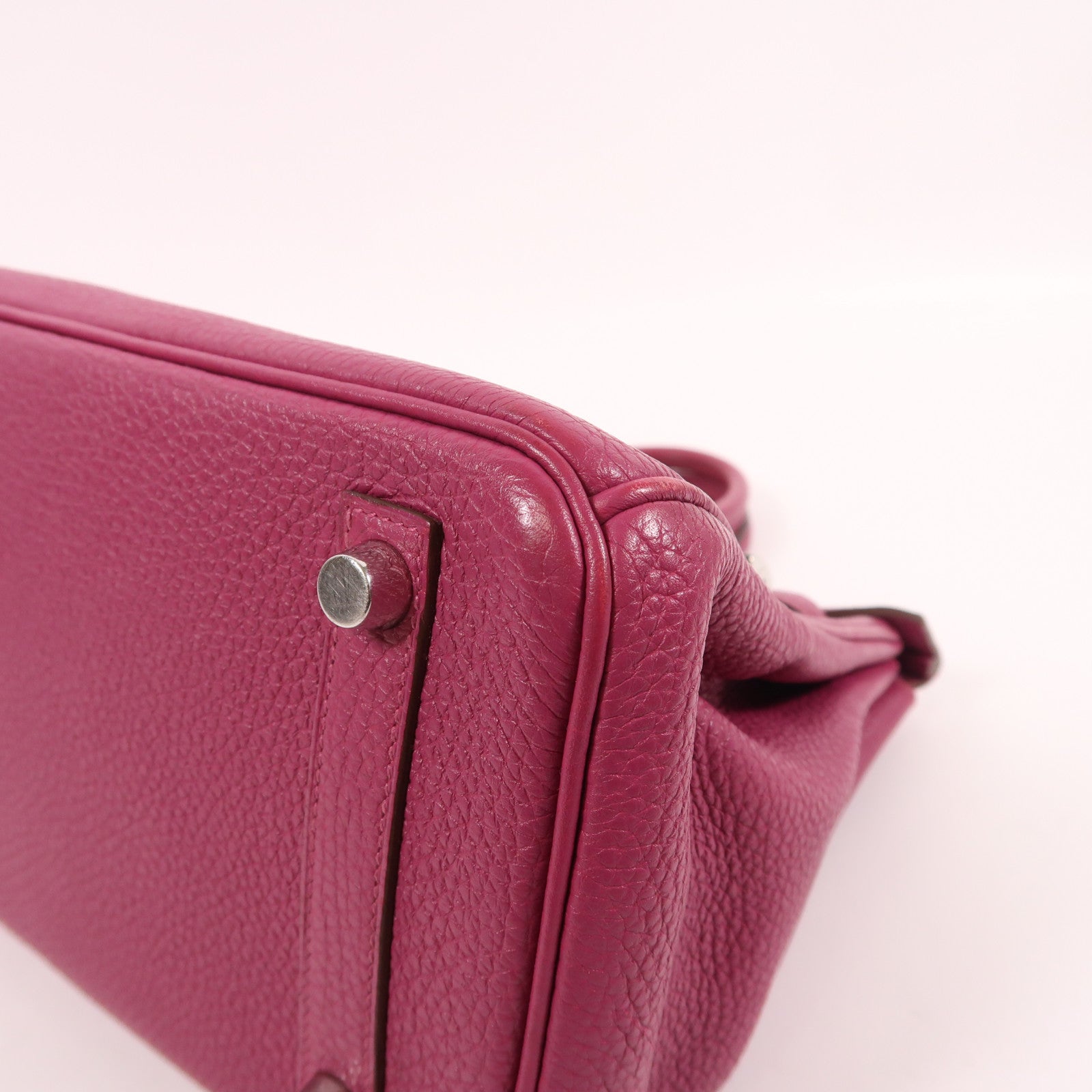 HERMES Togo皮革Birkin 25銀扣手挽袋桃紫色