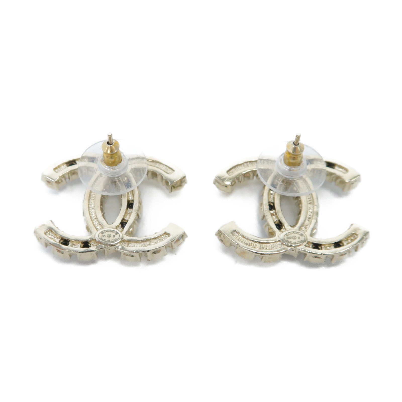 CHANEL 金屬Earrings耳環黑色/白色
