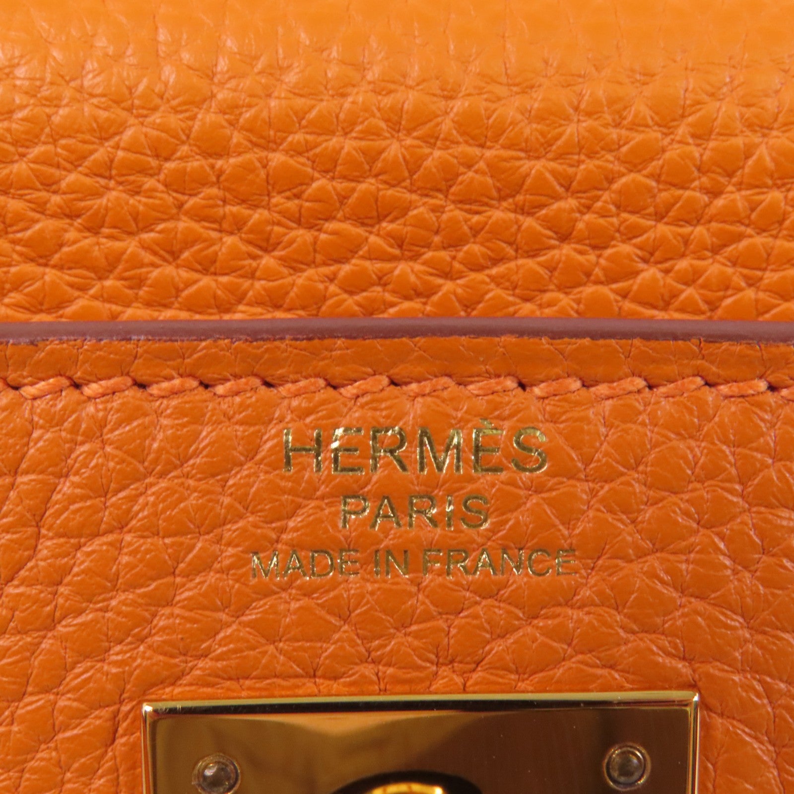 HERMES Clemence皮革Kelly 28金扣手挽肩背兩用袋