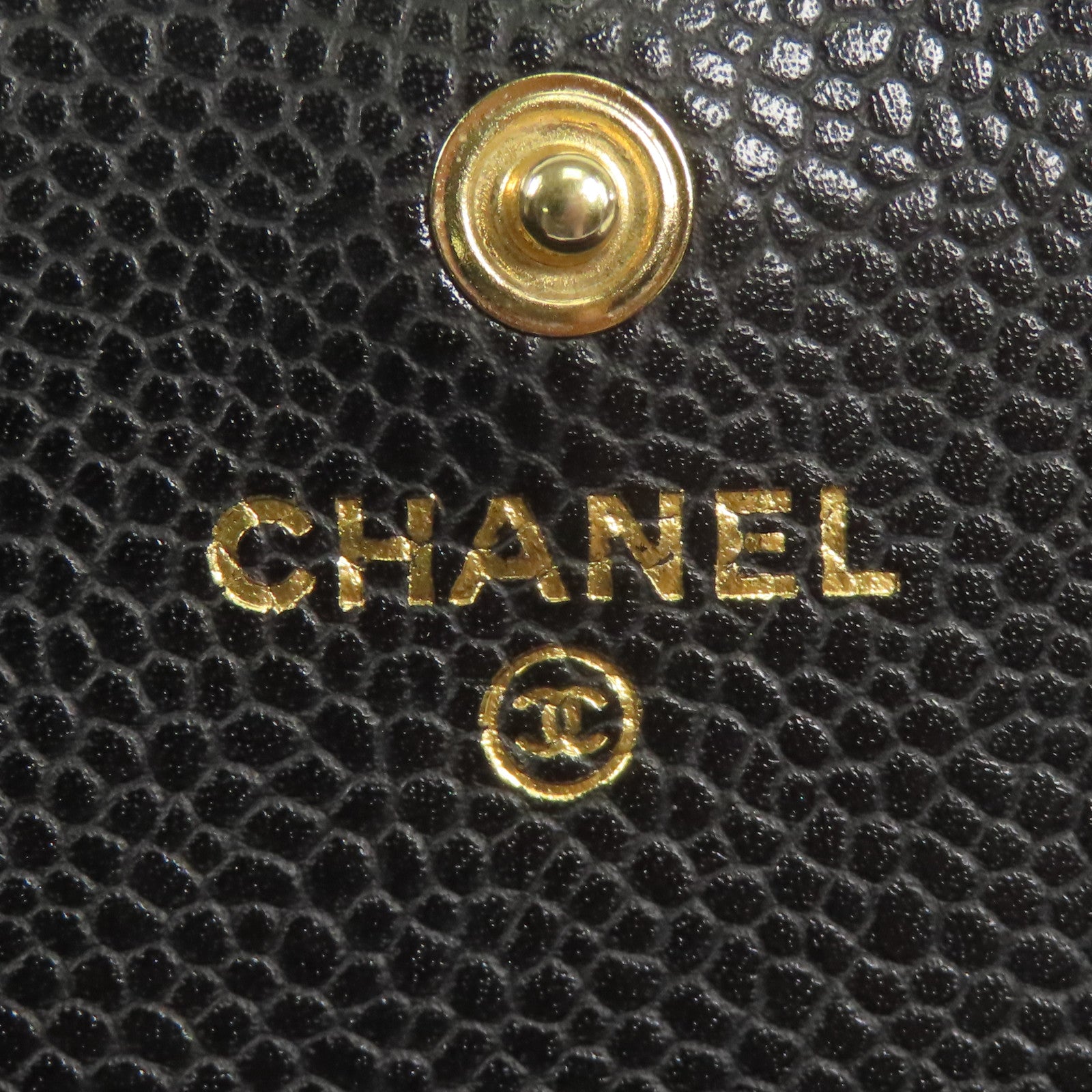 CHANEL 牛皮皮革Long Wallet金扣長錢包