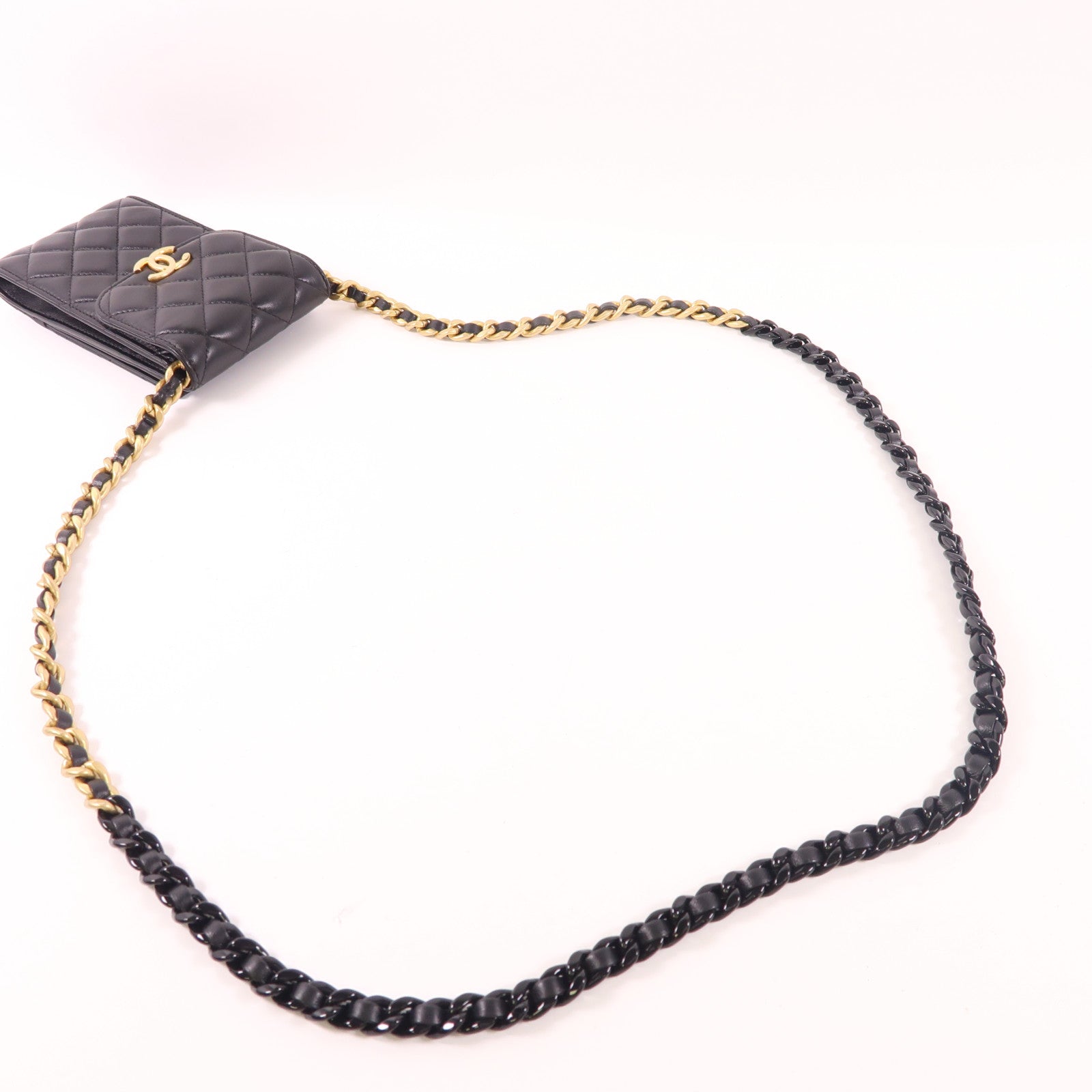 CHANEL CC GHW Phone Case Lambskin Leather Black