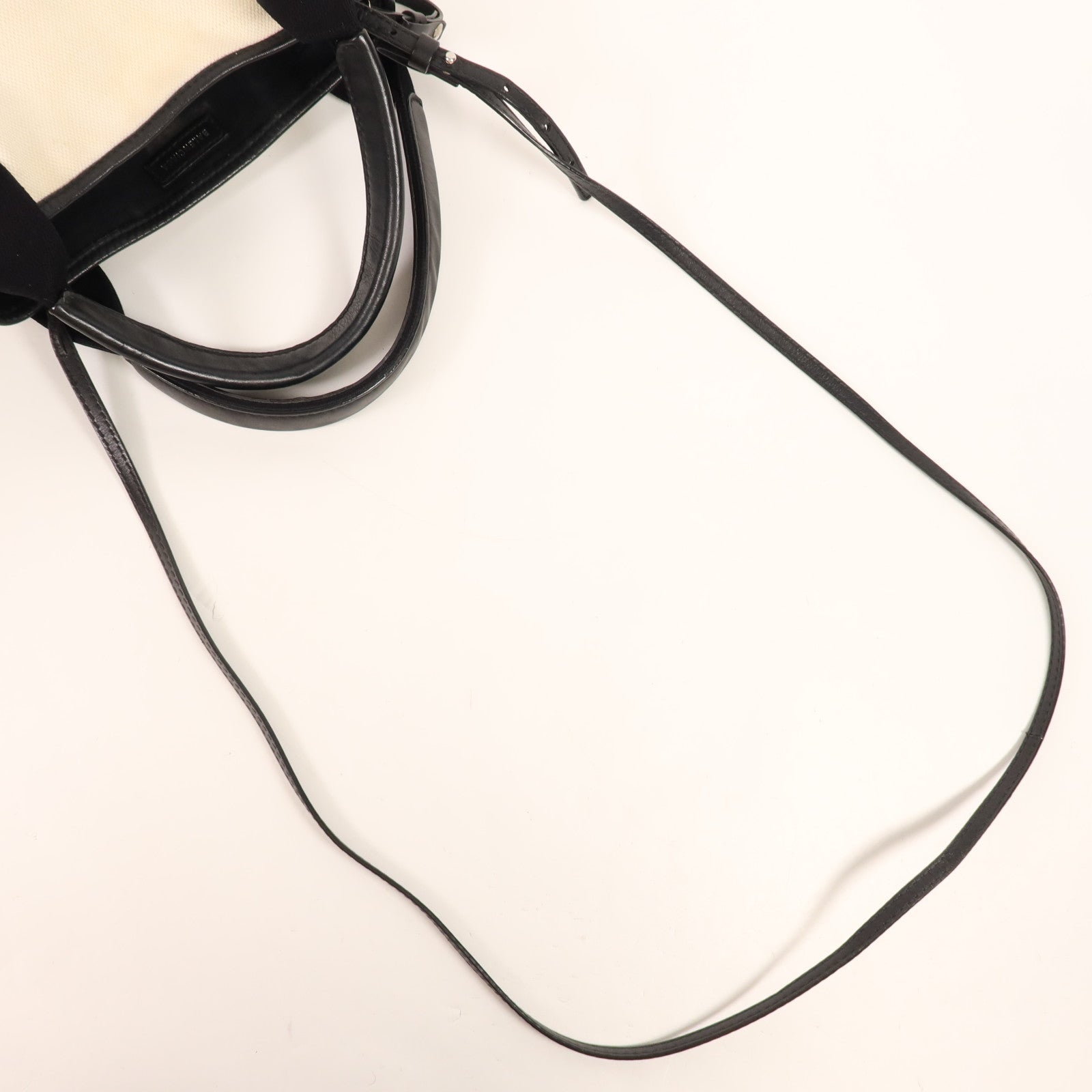 BALENCIAGA 帆布Cabas XS銀扣手挽肩背兩用袋