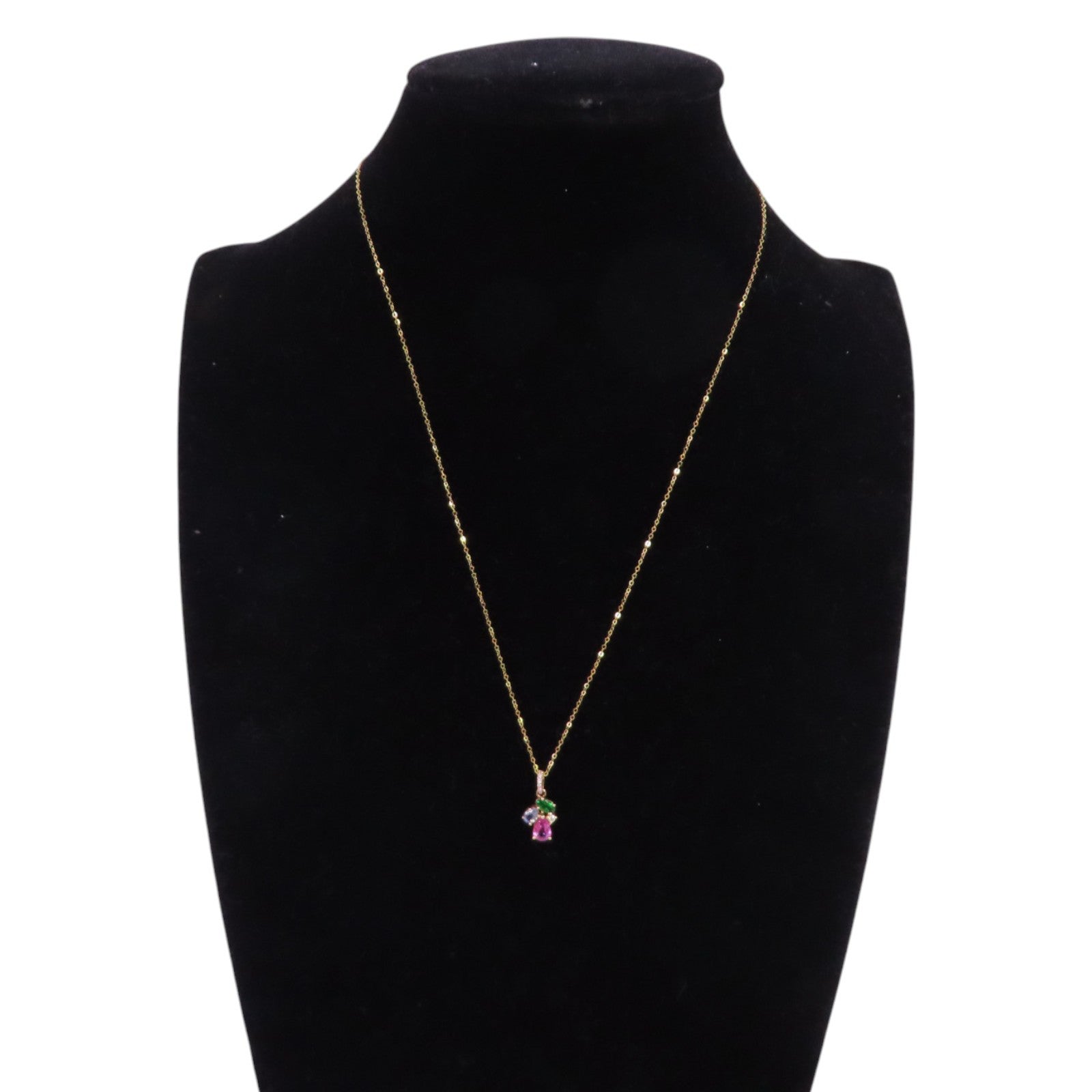 JEWELRY 18K黃金/彩色寶石/鑽石Diamond Multi Stone Necklace項鏈