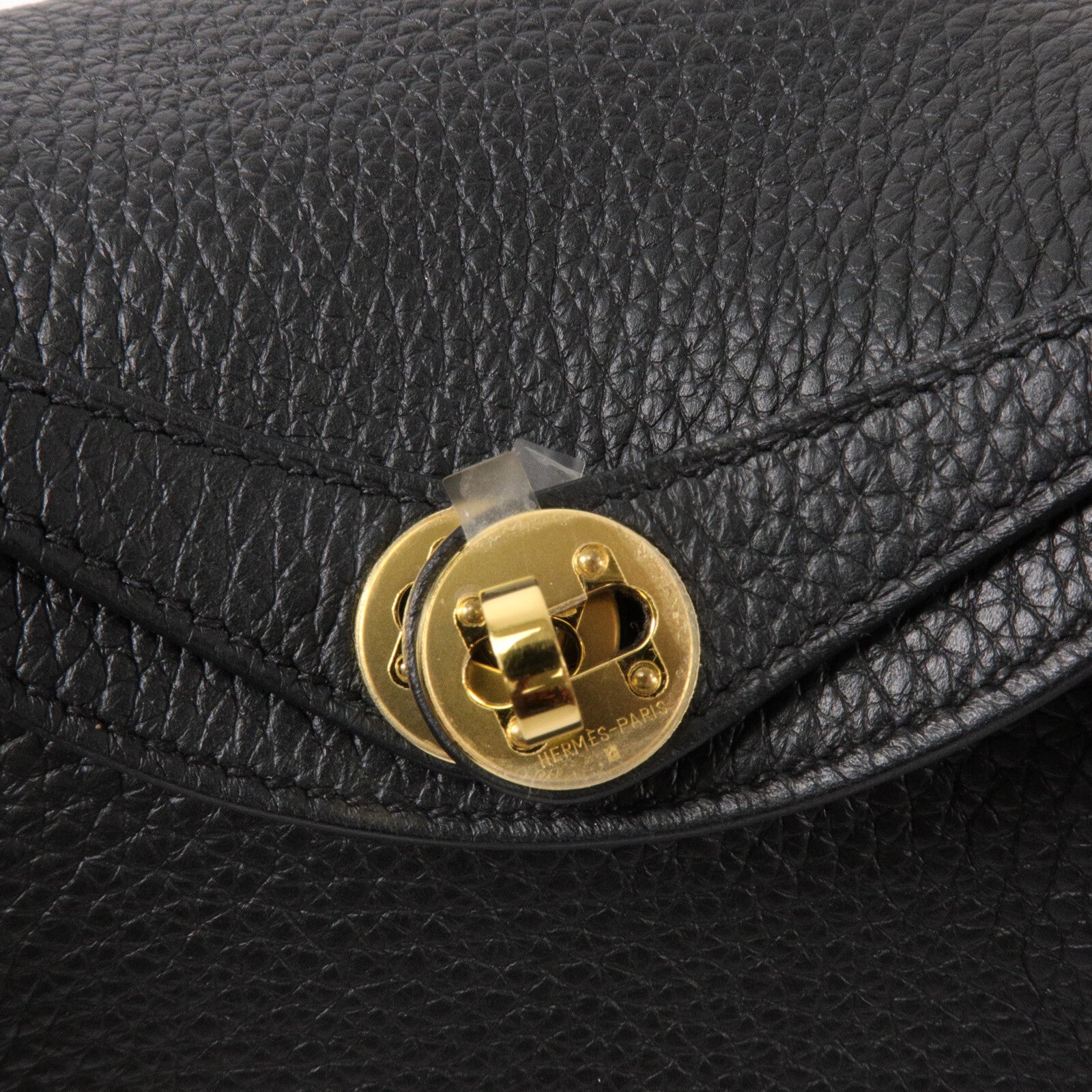 HERMES Clemence皮革Mini Lindy手挽肩背兩用袋Noir