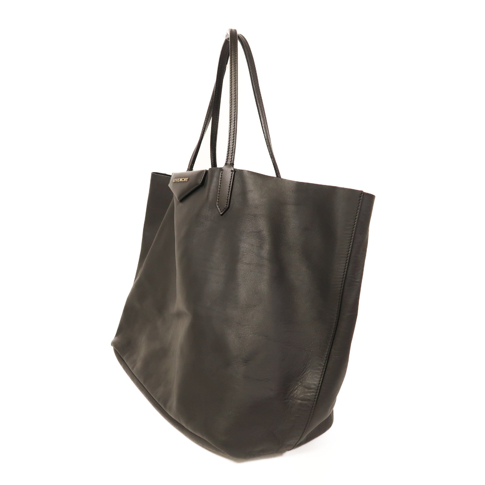 GIVENCHY 牛皮皮革Tote Bag金扣手挽袋黑色
