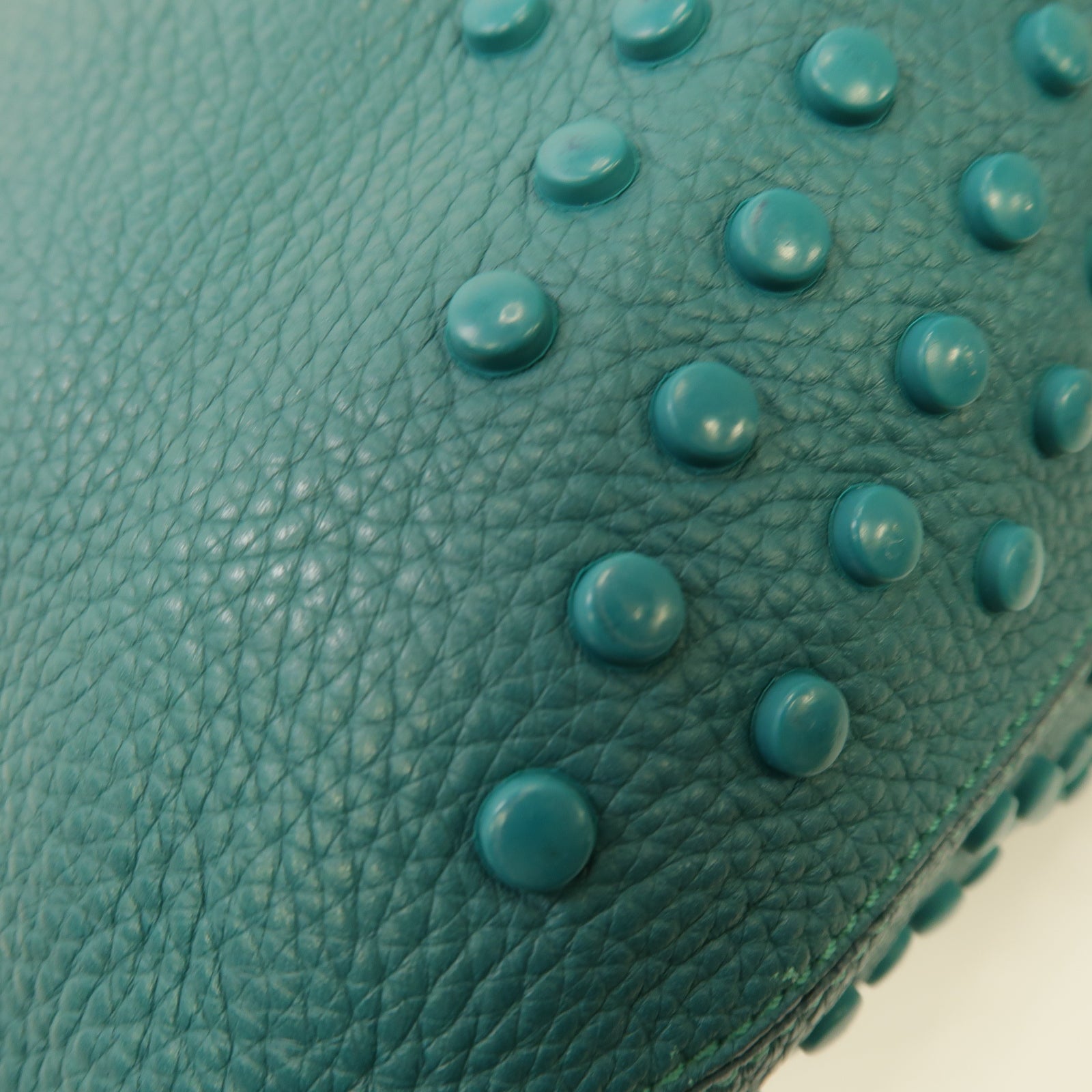 TOD’S 牛皮皮革Tote Bag銀扣手挽袋綠色