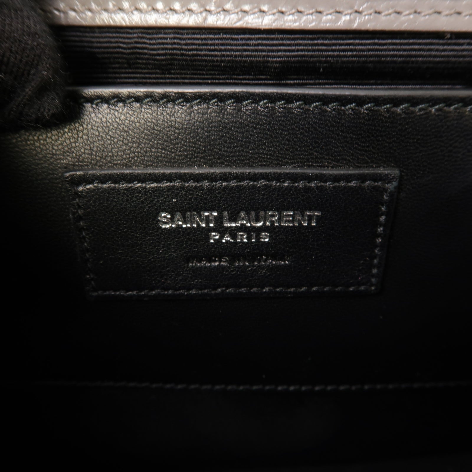 YVES SAINT LAURENT 【激減優惠】牛皮皮革Shoulder Bag銀扣鏈帶肩背袋灰色