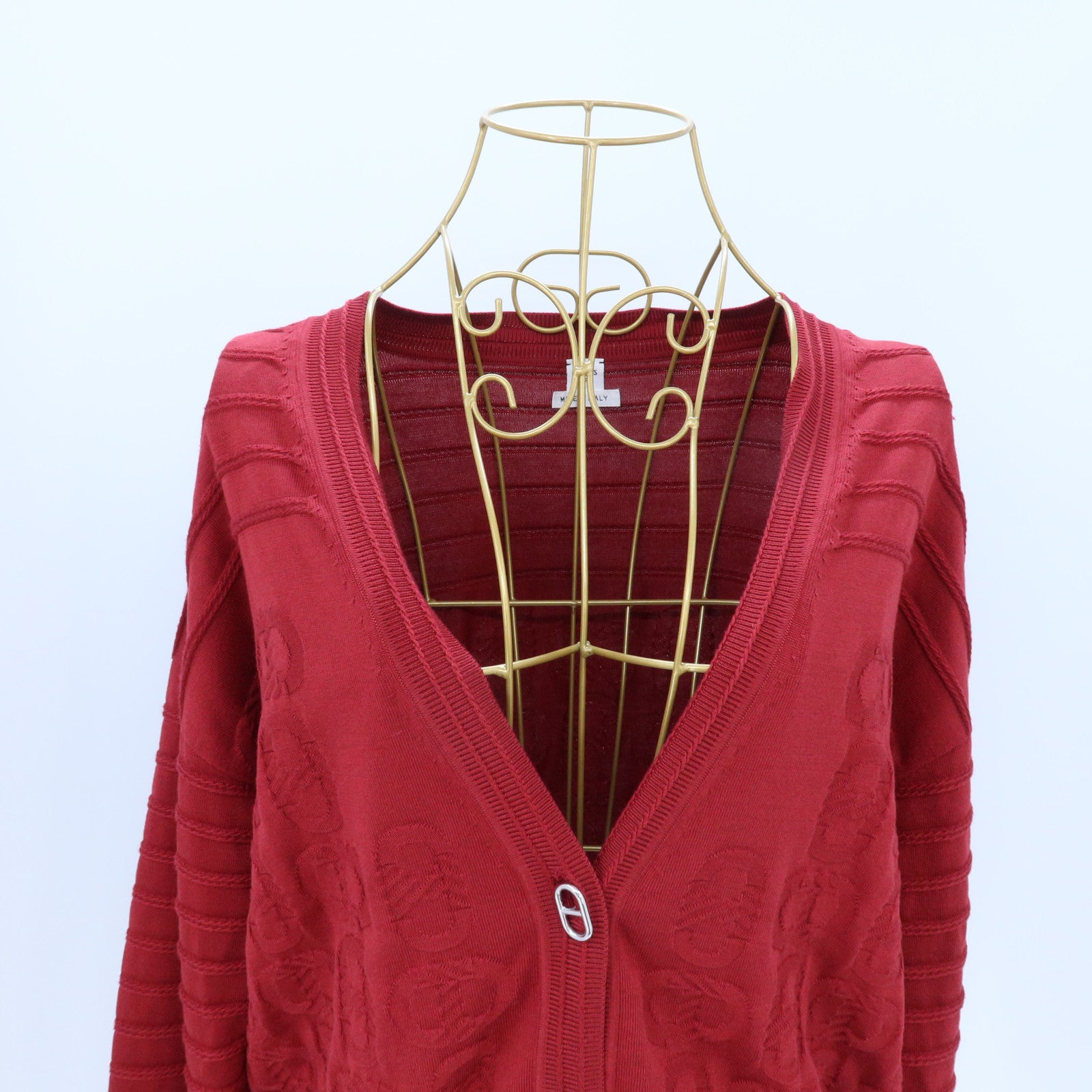 HERMES Silk/Cotton Chaine D'Ancre Cardigan針織