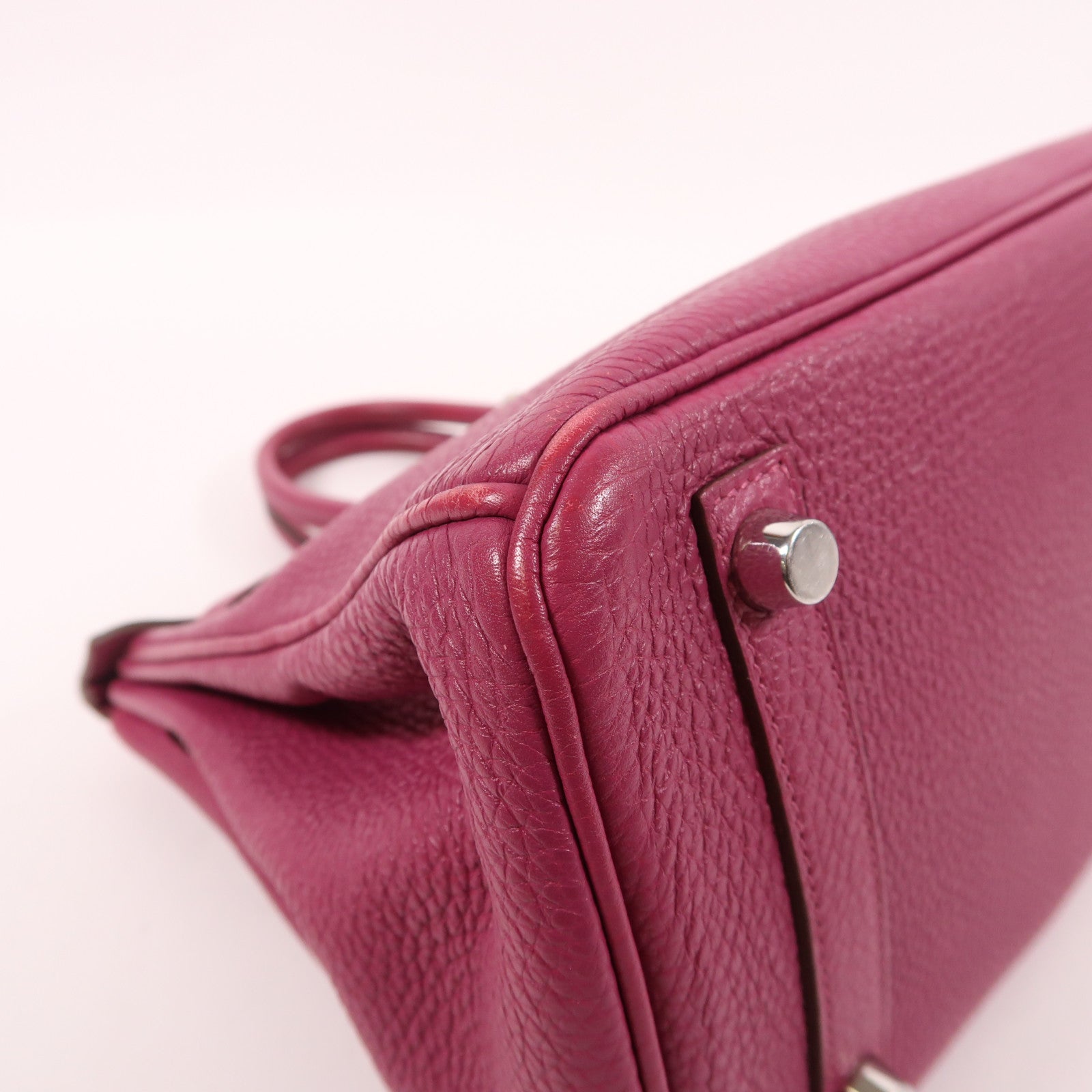 HERMES Togo皮革Birkin 25銀扣手挽袋桃紫色